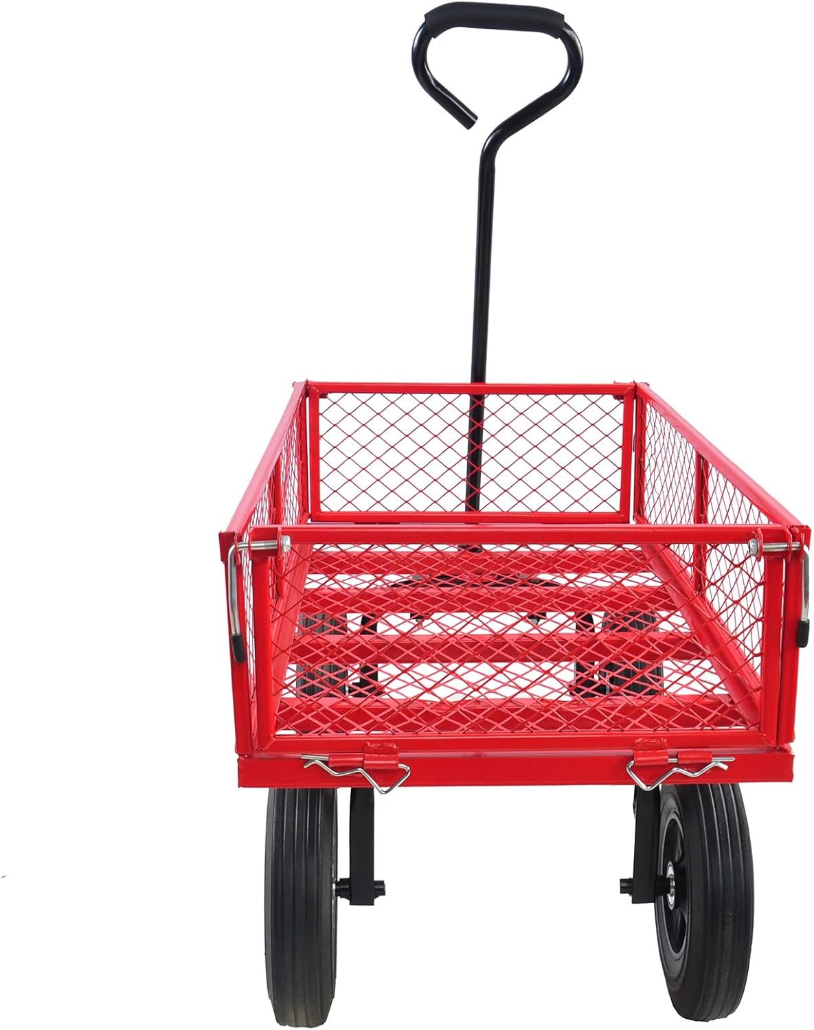 Garden Cart Outdoor Utility Wagon with Solid Wheels Beach Wagon,All Terrain Cargo Wagon with 280lbs Weight Capacity for Beach Garden Kids Children (Green2) (Red2)