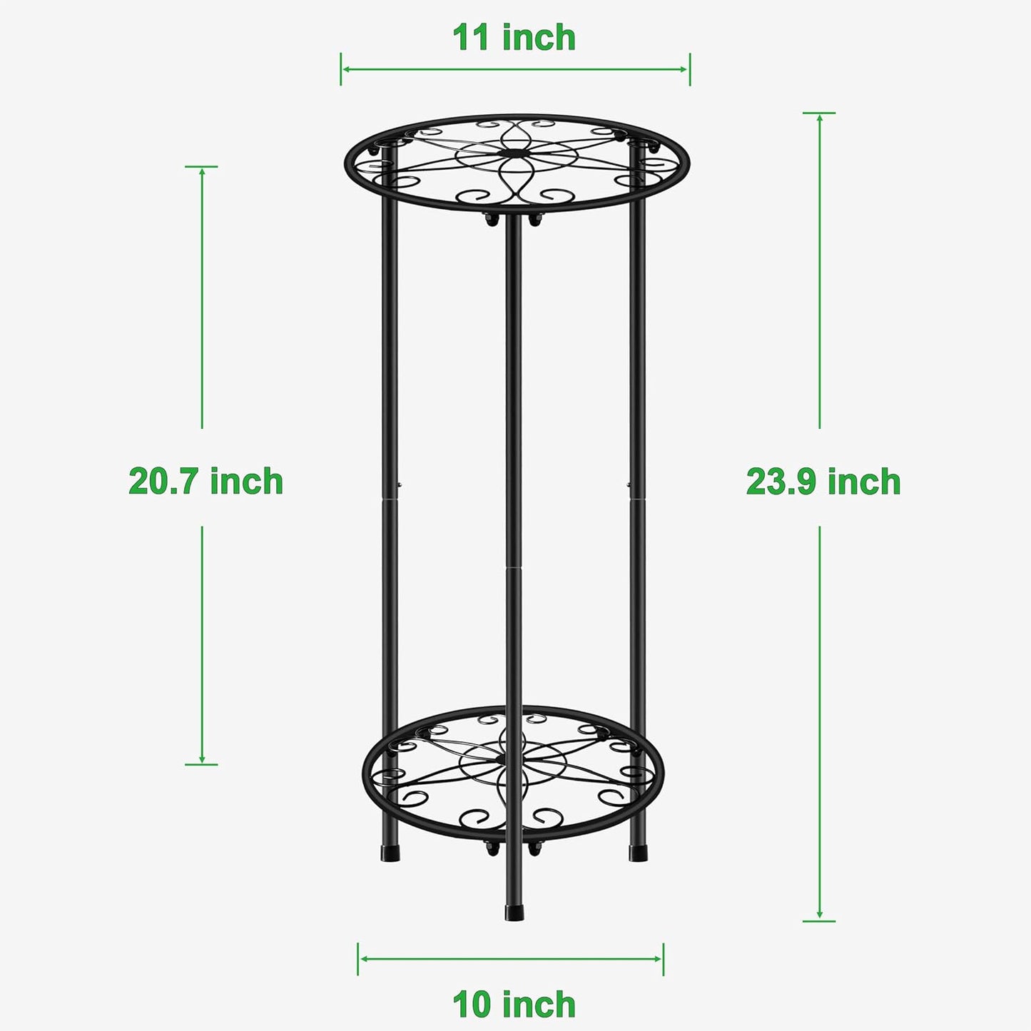 CASIMR Plant Stand Indoor Outdoor, Metal Rustproof Flower Shelf 2 Tier