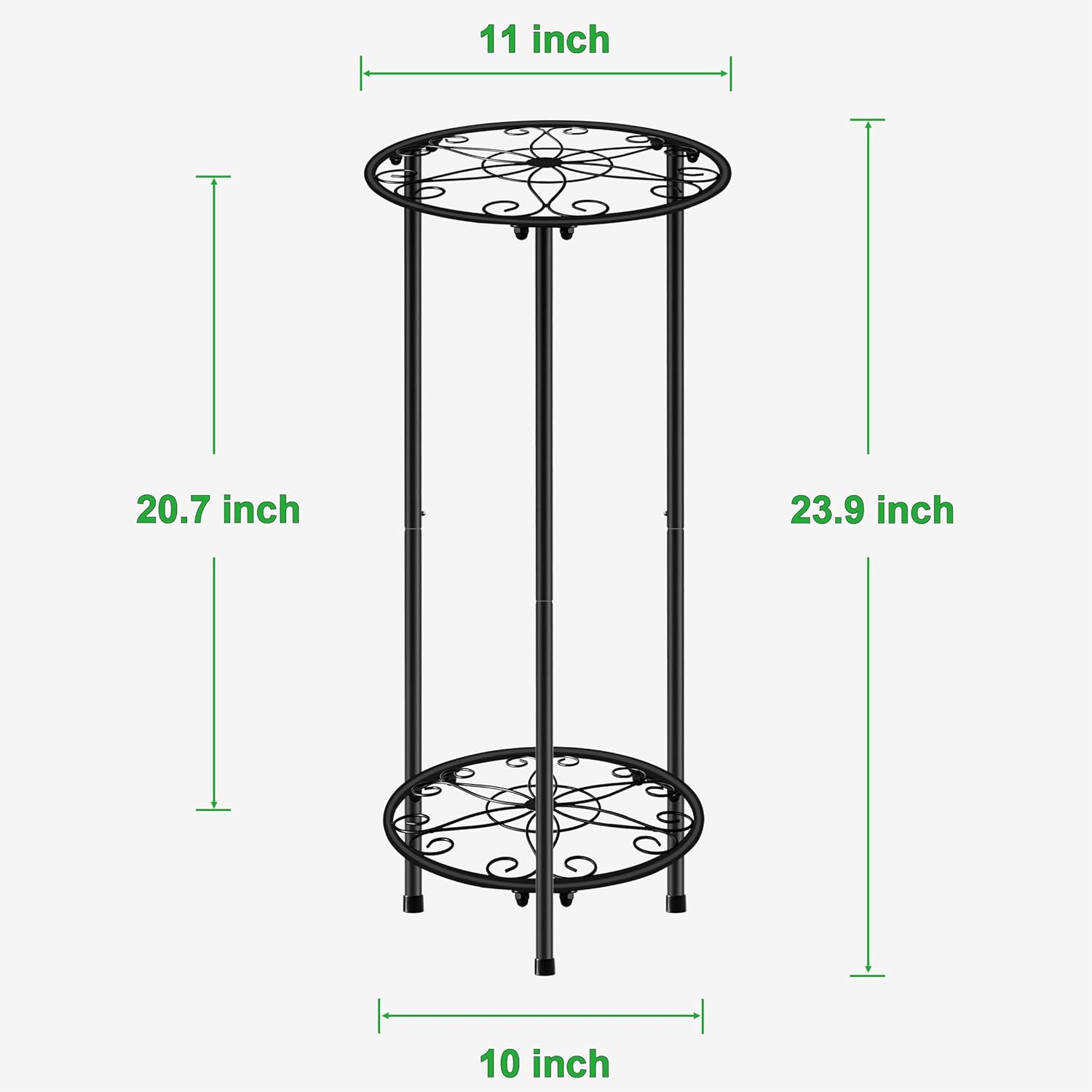 CASIMR Plant Stand Indoor Outdoor, Metal Rustproof Flower Shelf 2 Tier