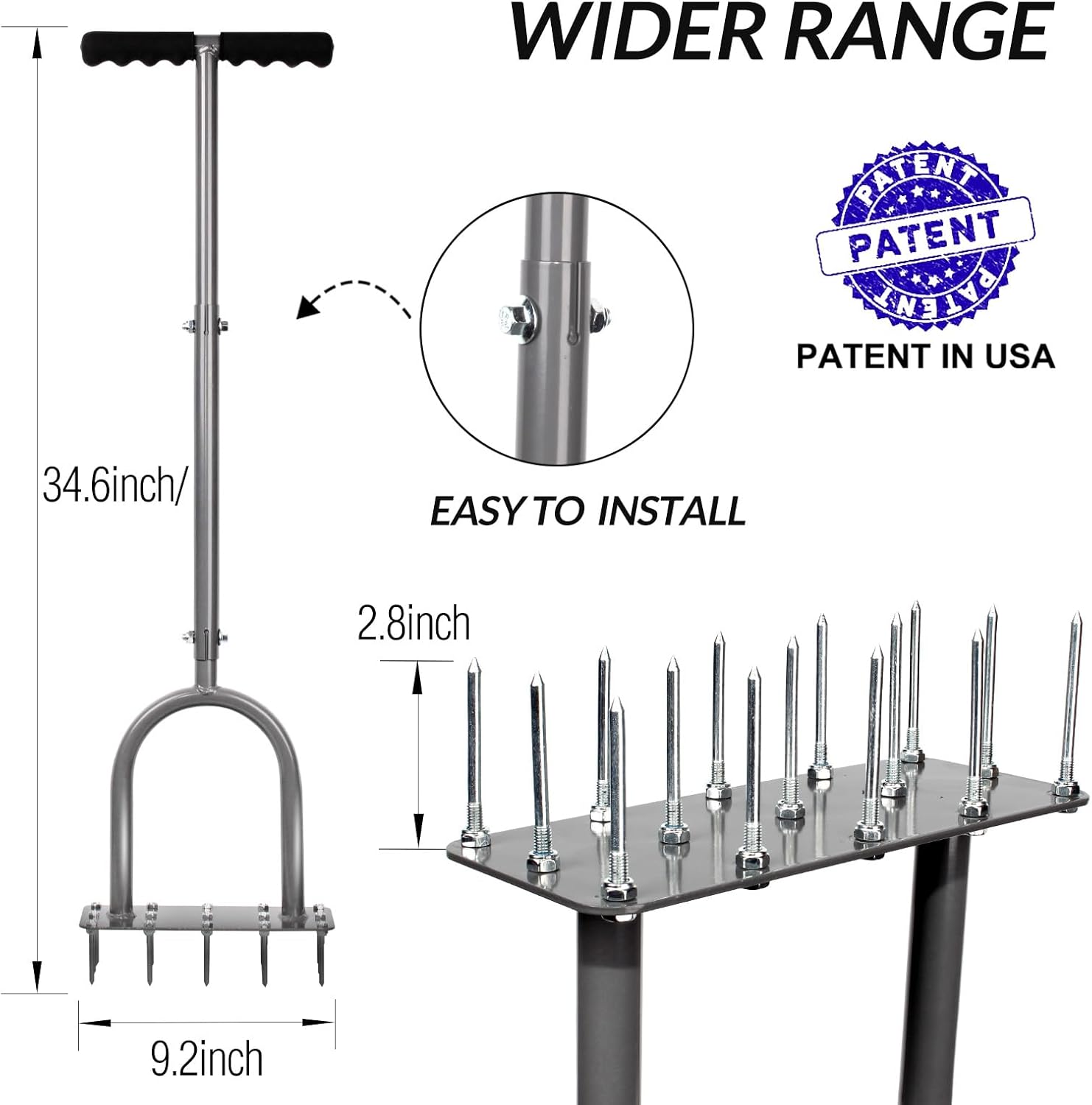 Walensee Lawn Aerator Spike Metal Manual Dethatching Soil Aerating Law