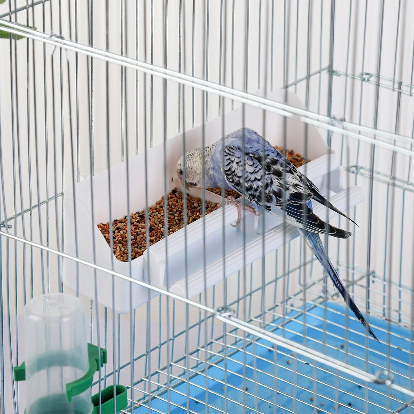 IBWell 2 Pack Bird Feeder for Cage Bird Food Bowl Parakeet Feeder Bird