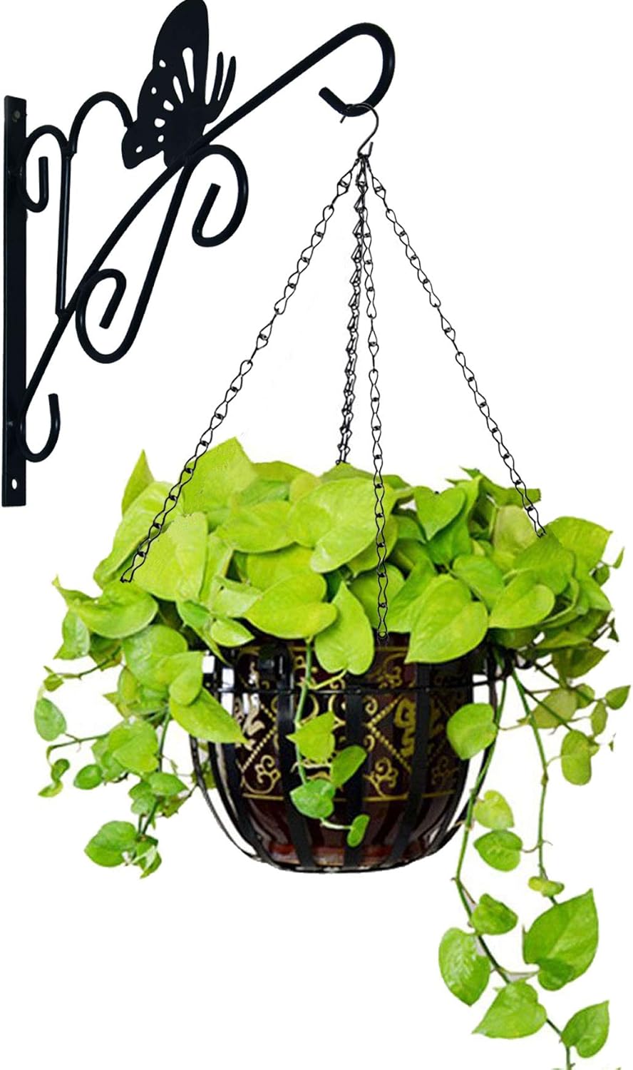 Heybe 4Pack - 24 Inch 4 Leads Hanging Chain with Hooks Flower Pot Chain Replacement Plant Hangers for Bird Feeders, Planters and Lanterns (Black)