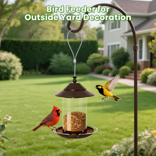Bird Feeder for Outdoors Hanging, 5LB Capacity Metal Metal Feeder, 360