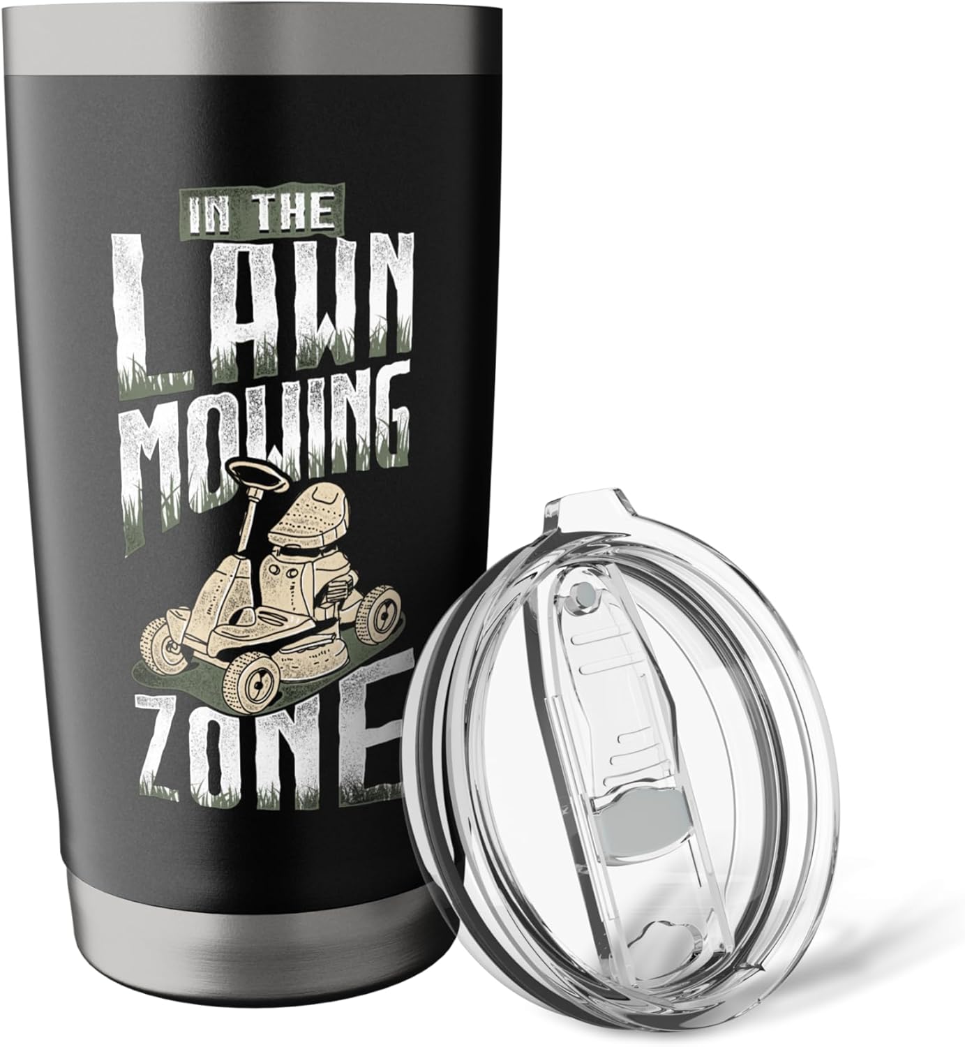 In The Lawn Mowing Zone Grass Cutting Landscaping Gardener Stainless Steel Insulated Tumbler