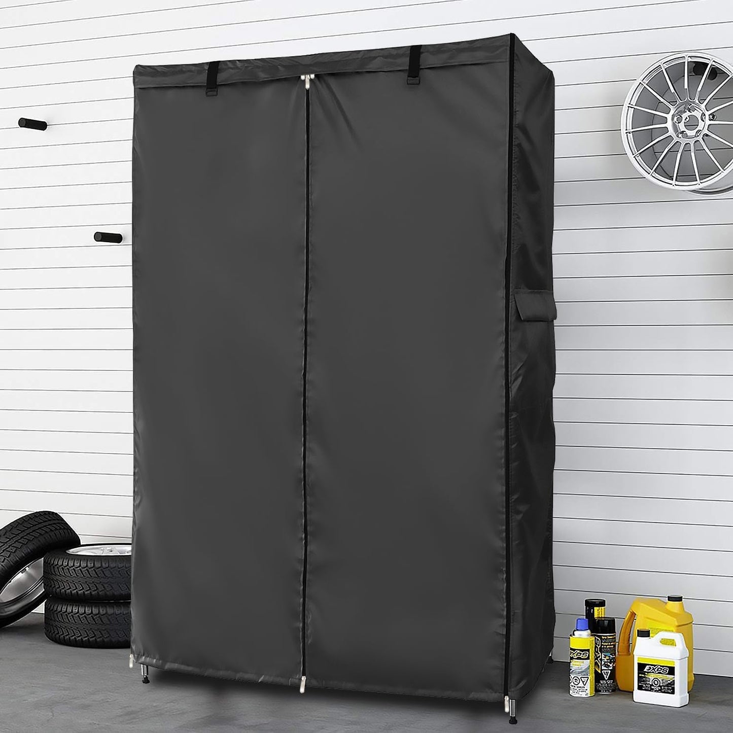 Waterproof Shelf Cover,Outdoor 600D Heavy Duty Dustproof Storage Shelves Cover,36''x18''x62'' Shelf Covers for Wire Shelving with Zippers,Storage Rack Covers with Clear Front