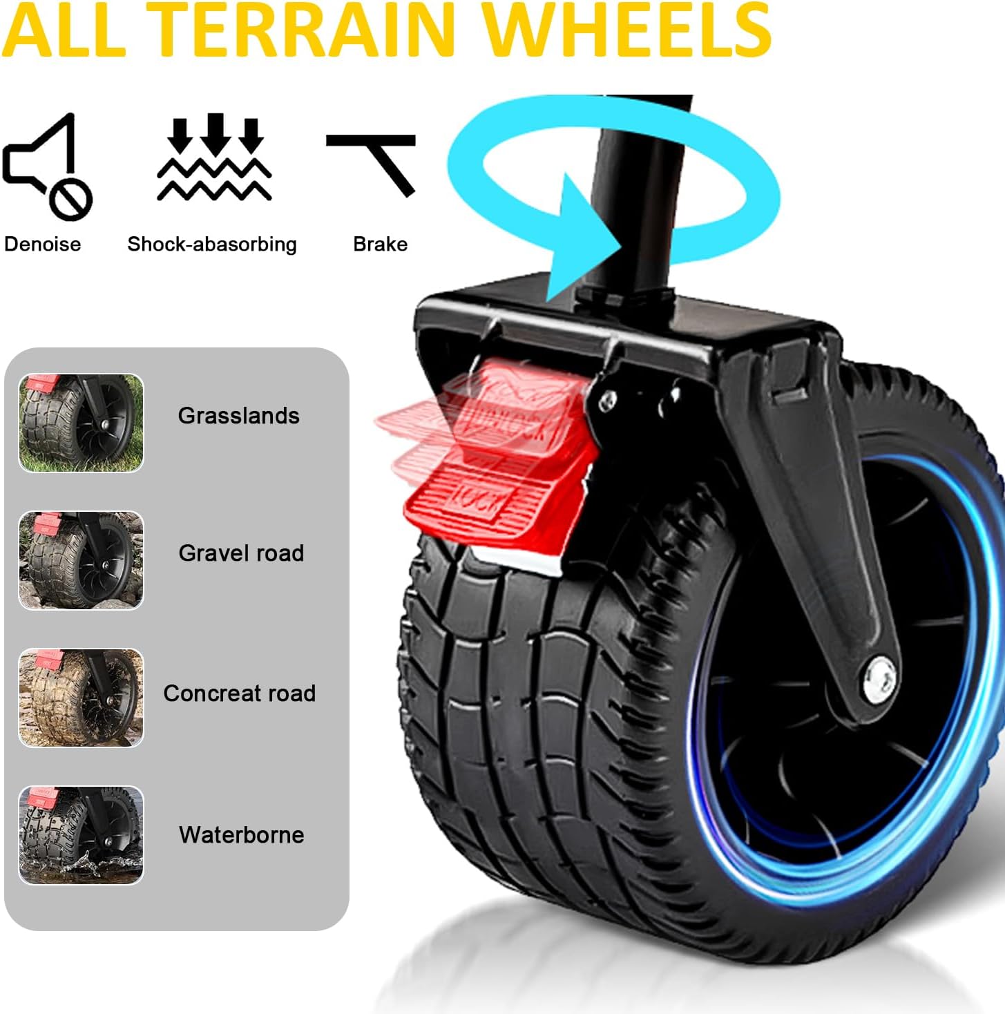 Foldable Wagon Cart, 300lbs Folding Utility Cart with All-Terrain Whee