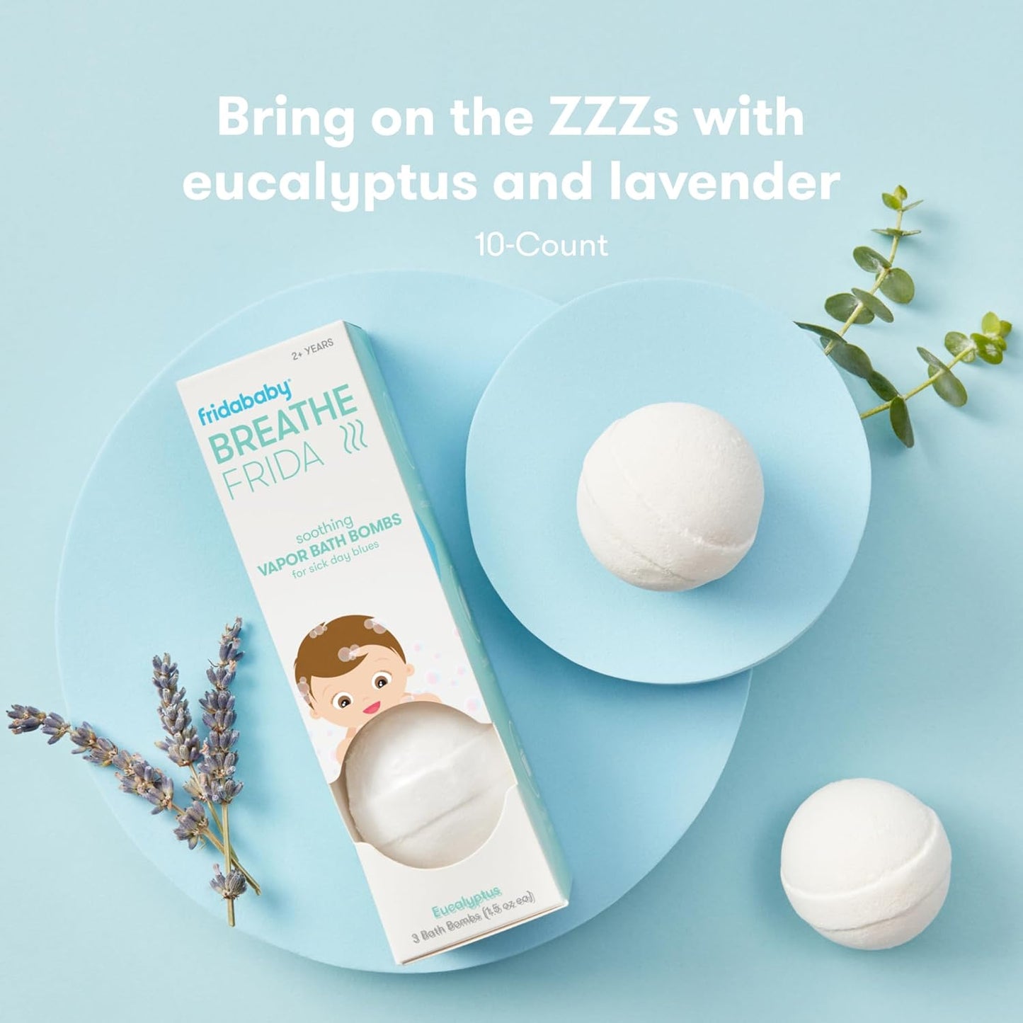 Frida Baby Natural Vapor Bath Bombs for Toddlers & Kids, Eucalyptus Es