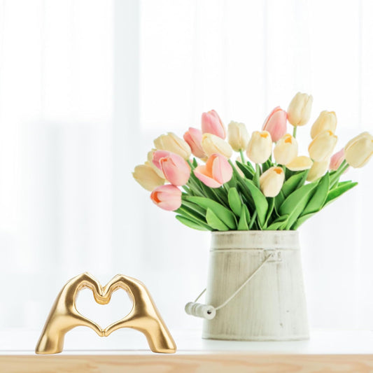 Small Heart Hands Sculpture Decor for Living Room Bedroom Bookshelf Co