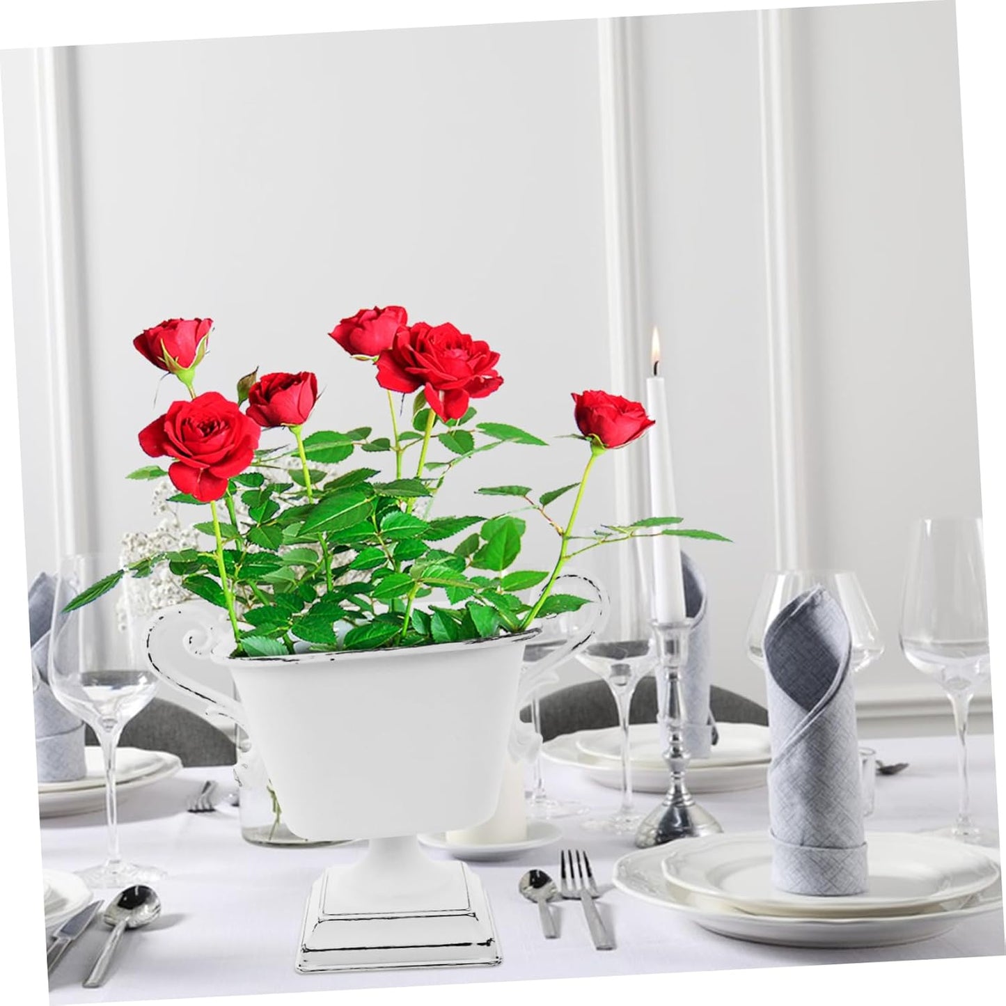 Delicate Vintage Metal Flowerpot for Wedding Centerpieces and Table De