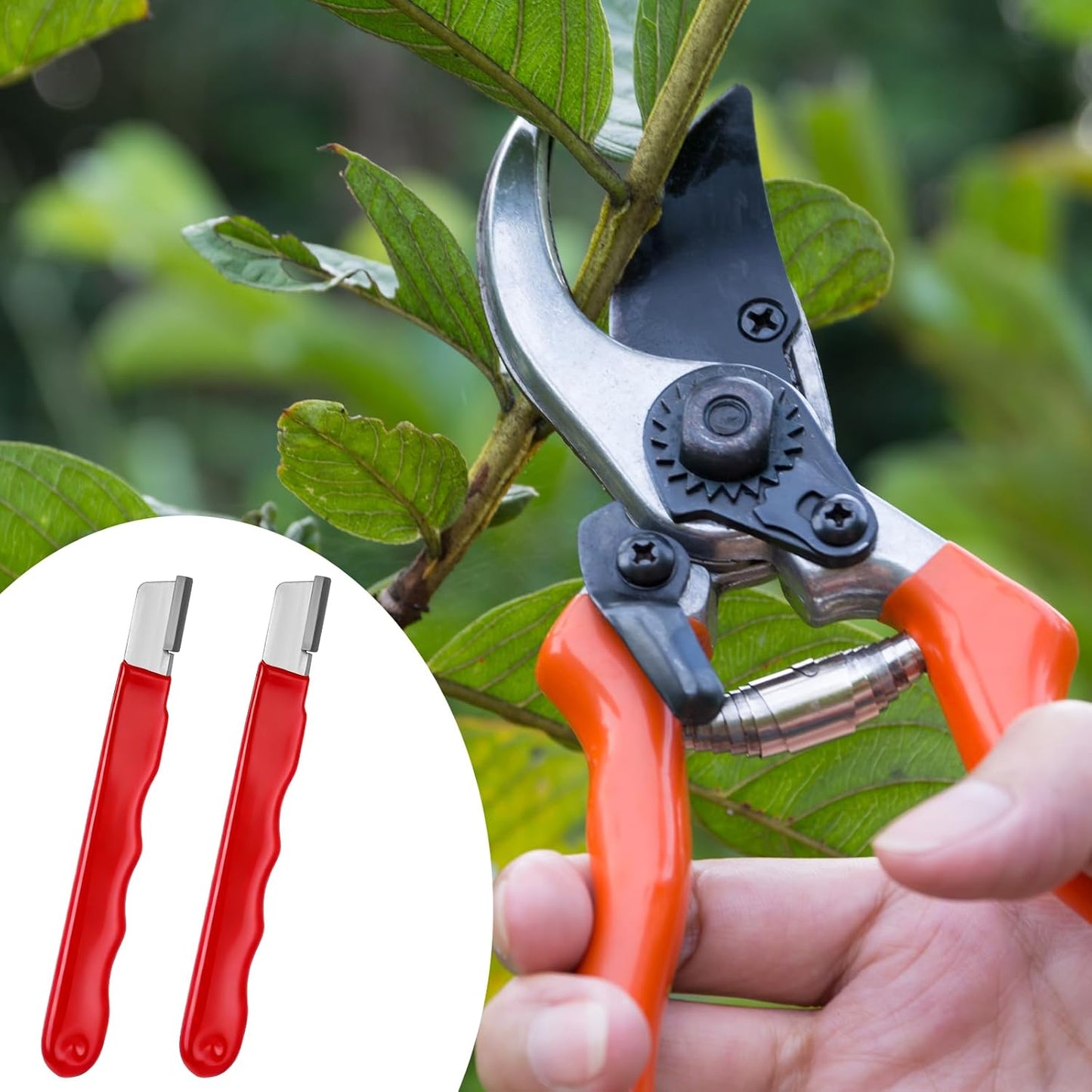 2 Pack Garden Tool Sharpener, Pruning Shears Blade Sharpener Portable Multi Functional Tungsten Steel Garden Tool Quickly Sharpeners Tools Pocket Blade Sharpeners for Hedge Shears Scissors
