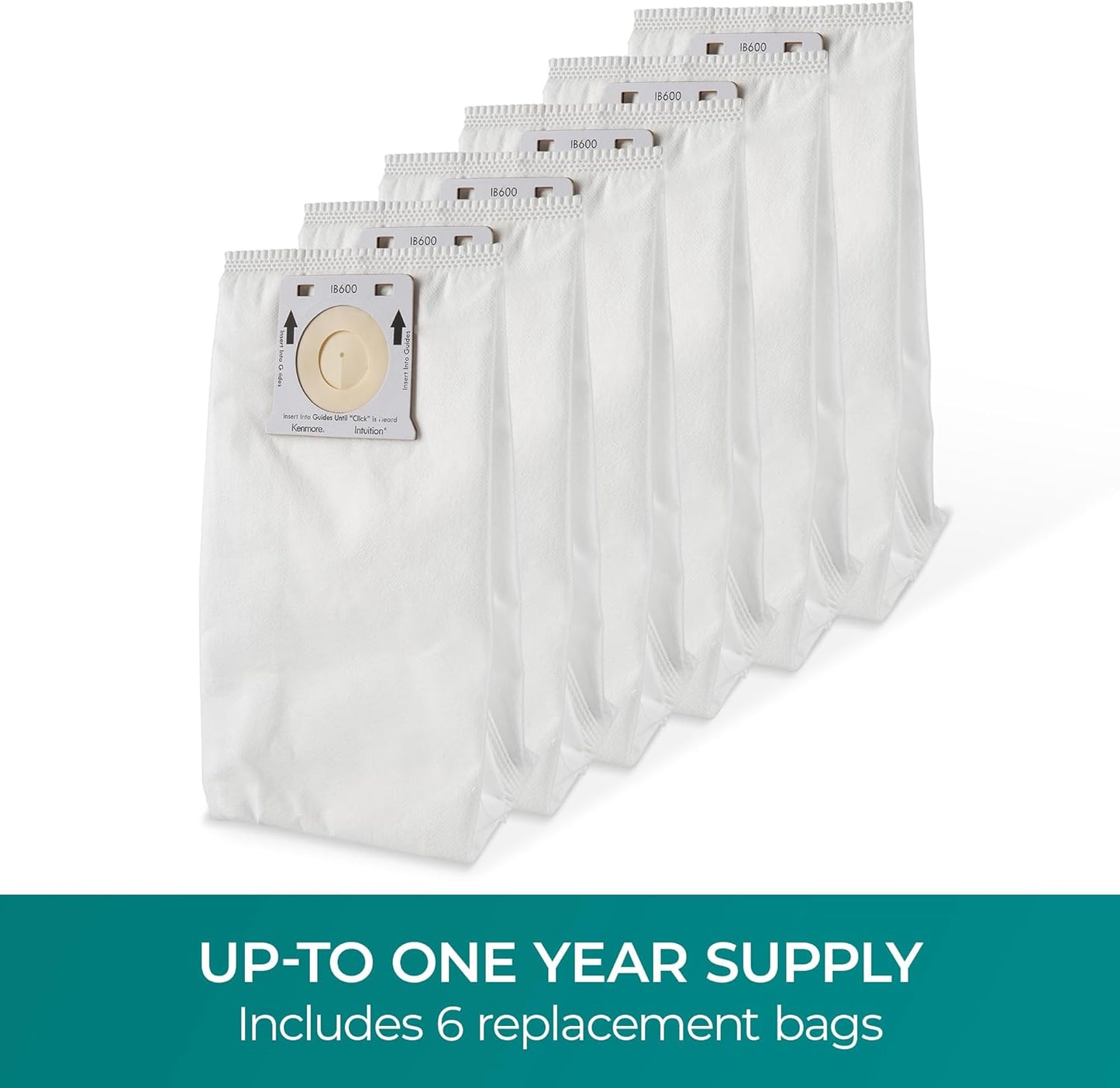 Kenmore IB600 HEPA Replacement Intuition Upright Vacuum Cleaner Bags for BU4022, BU4020, BU4018, BU4050, BU3040,White