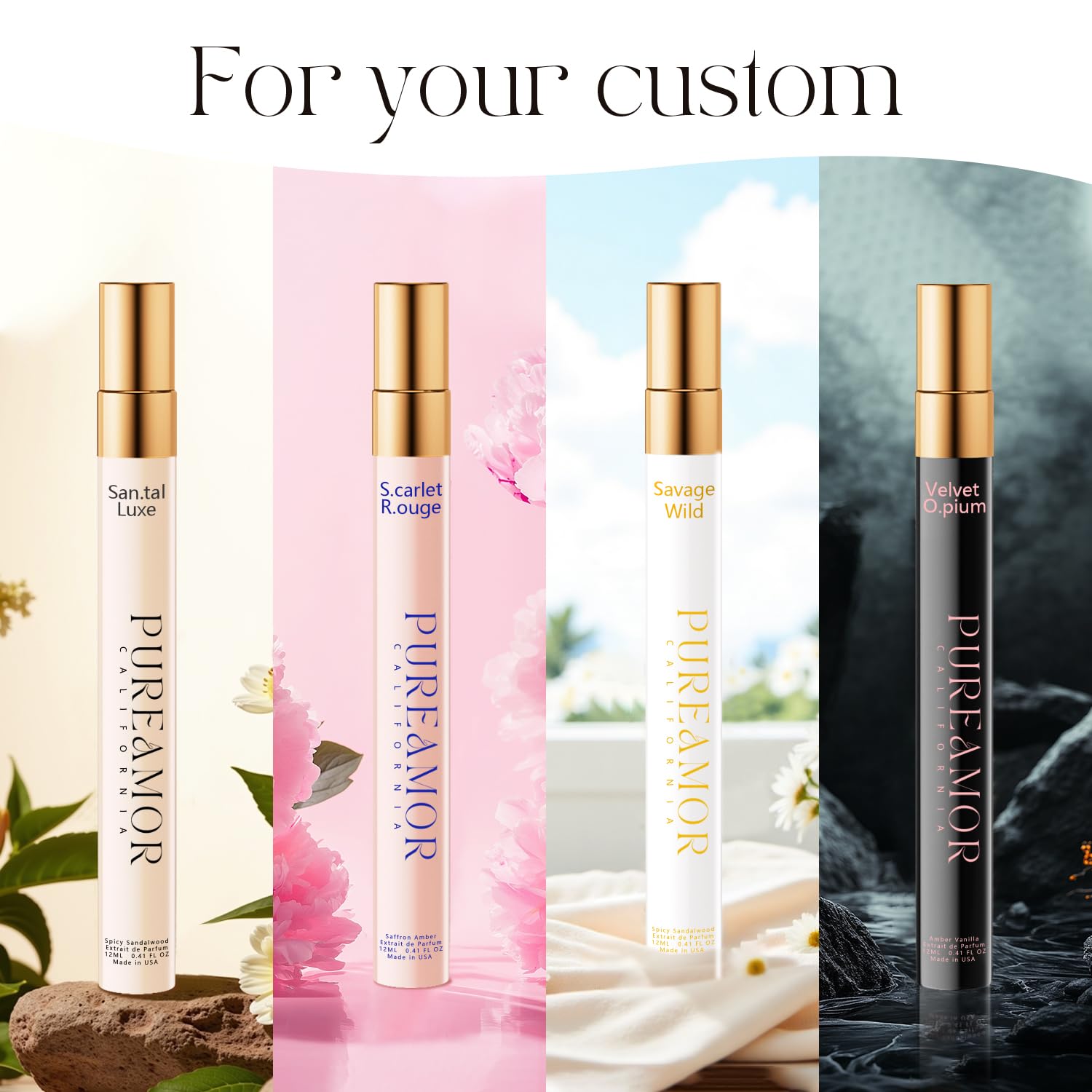 PUREAMOR Pheromones Perfumes for Women, Amber Vanilla Perfume, Long La