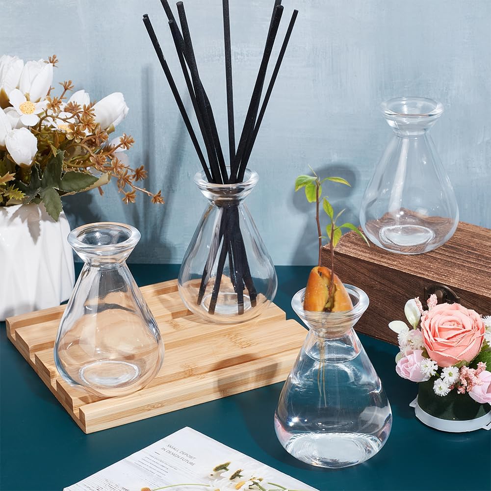 NBEADS 4 Pcs Avocado Seed Starter Vases, Clear Glass Avocado Growing Pot Plant Germination Vases for Growing Acorn Seeds Herbs Bulbs Indoor Plant Gardening Lover
