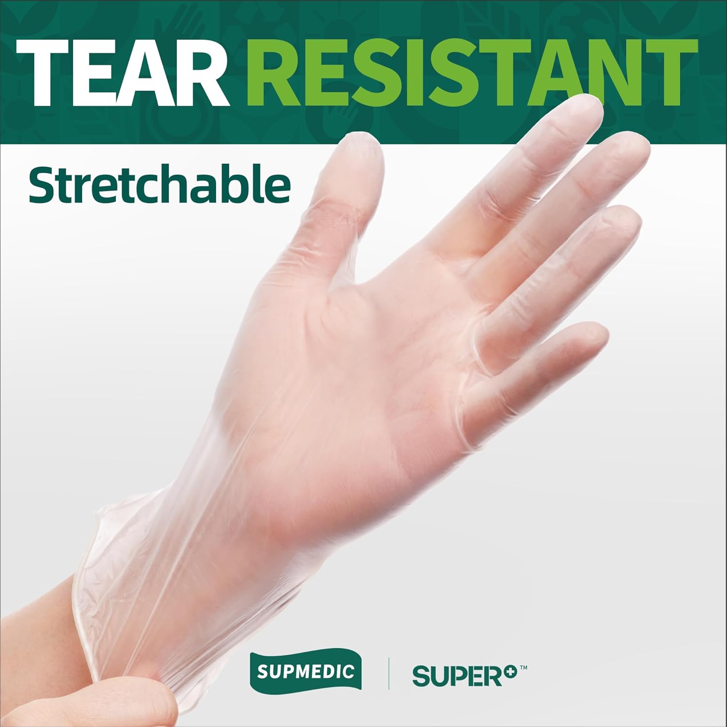 Vinyl Disposable Exam Gloves, Clear 4Mil Powder-Free Latex-Free Medica