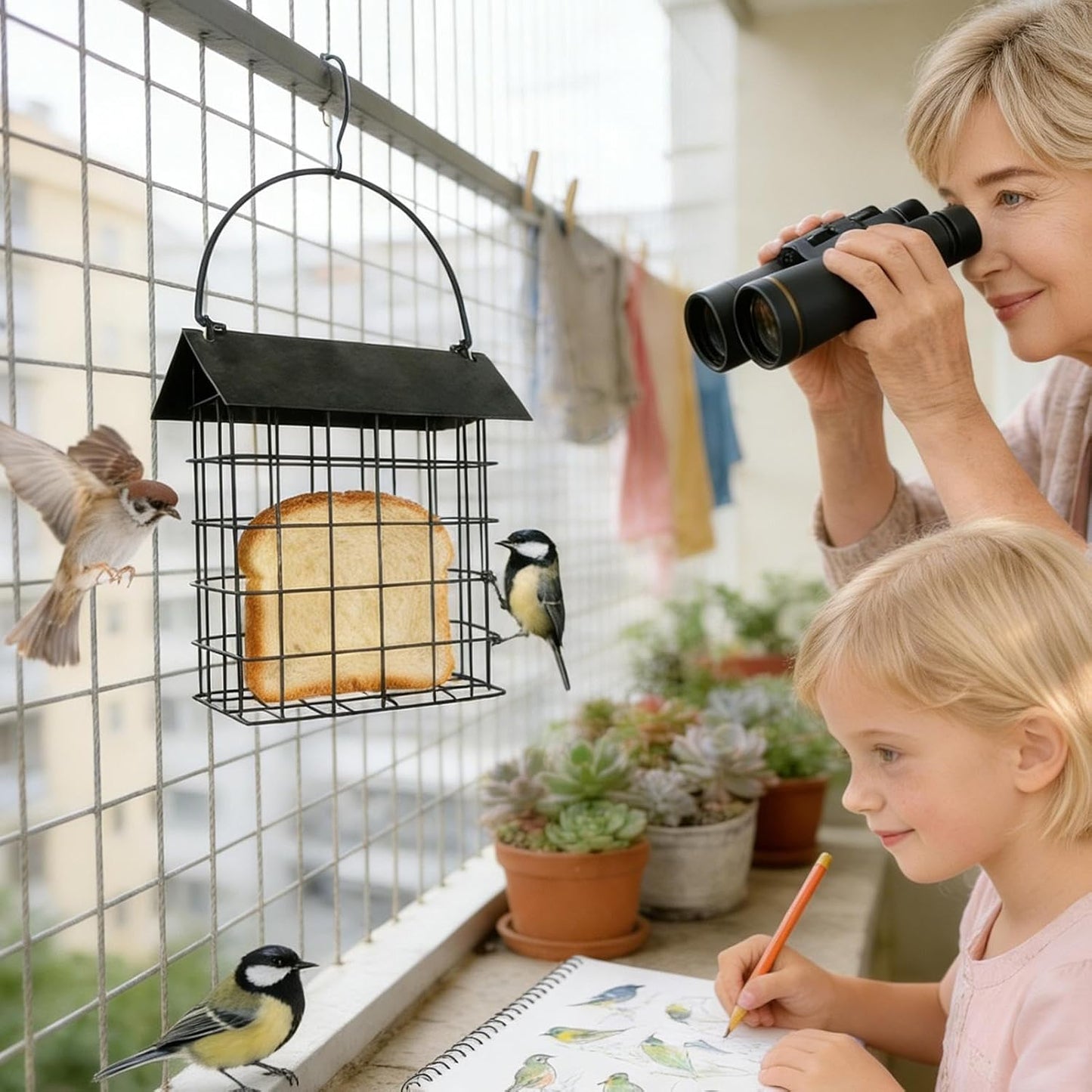 Bird Feeder | Iron Squirrel-Proof Weatherproof Birding Tool,Outside Bird Feeder | for Watching Viewing Feeding Food Pet Aviary Finches Outdoor Inside Home Garden