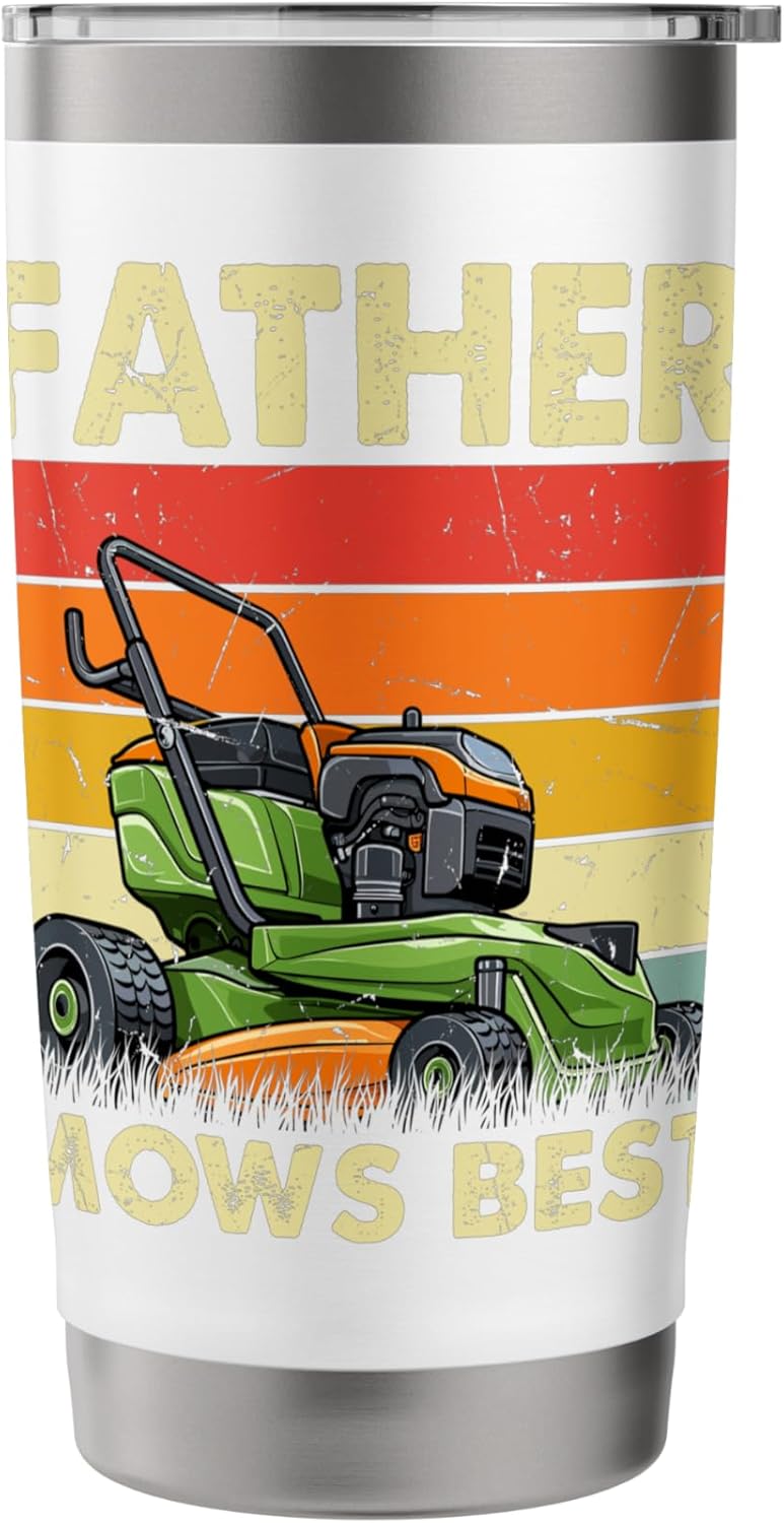Father Mows Best Stainless Steel Insulated Tumbler