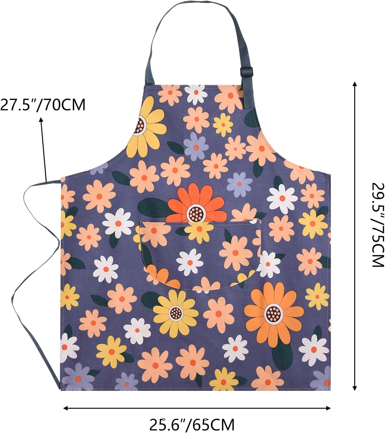 2 Pack Floral Apron for Women with Pockets, Adjustable Cotton Chef Apr