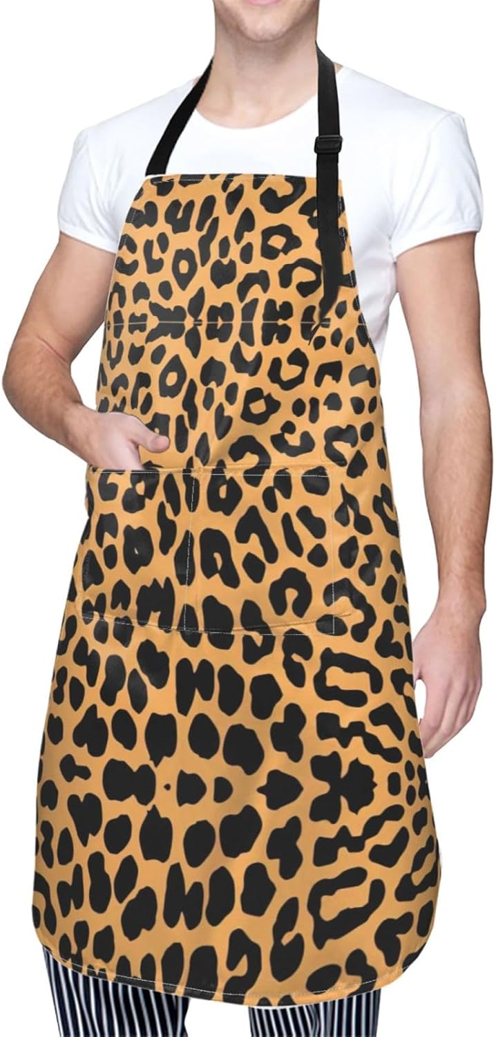 Giraffe Print Print 28x33 In Adult Kitchen Apron with Pockets Versatile Chef Smock for Cooking Baking