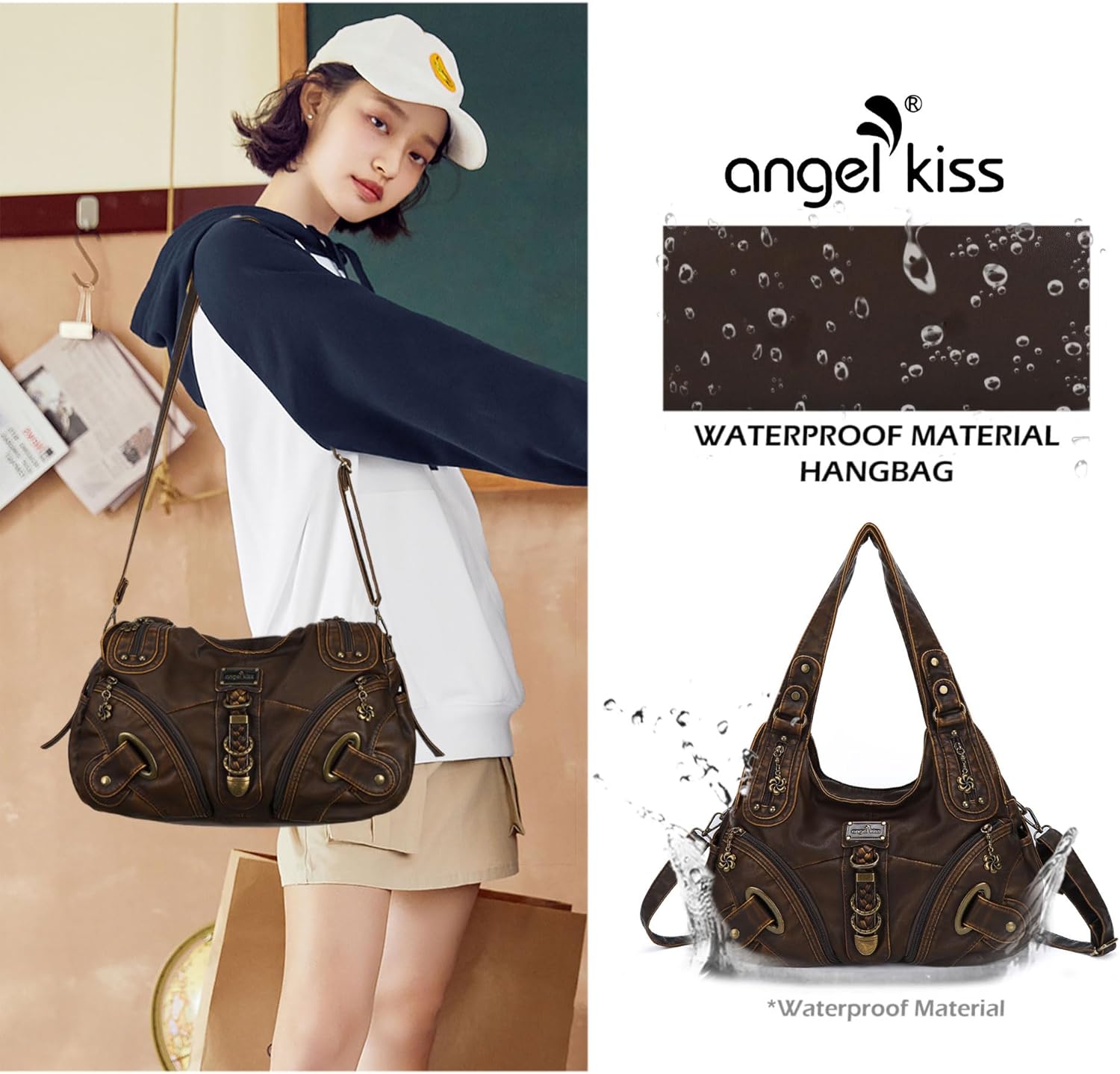 Angelkiss Hobo Purses and handbags for Women Satchel Handbag Women Pur