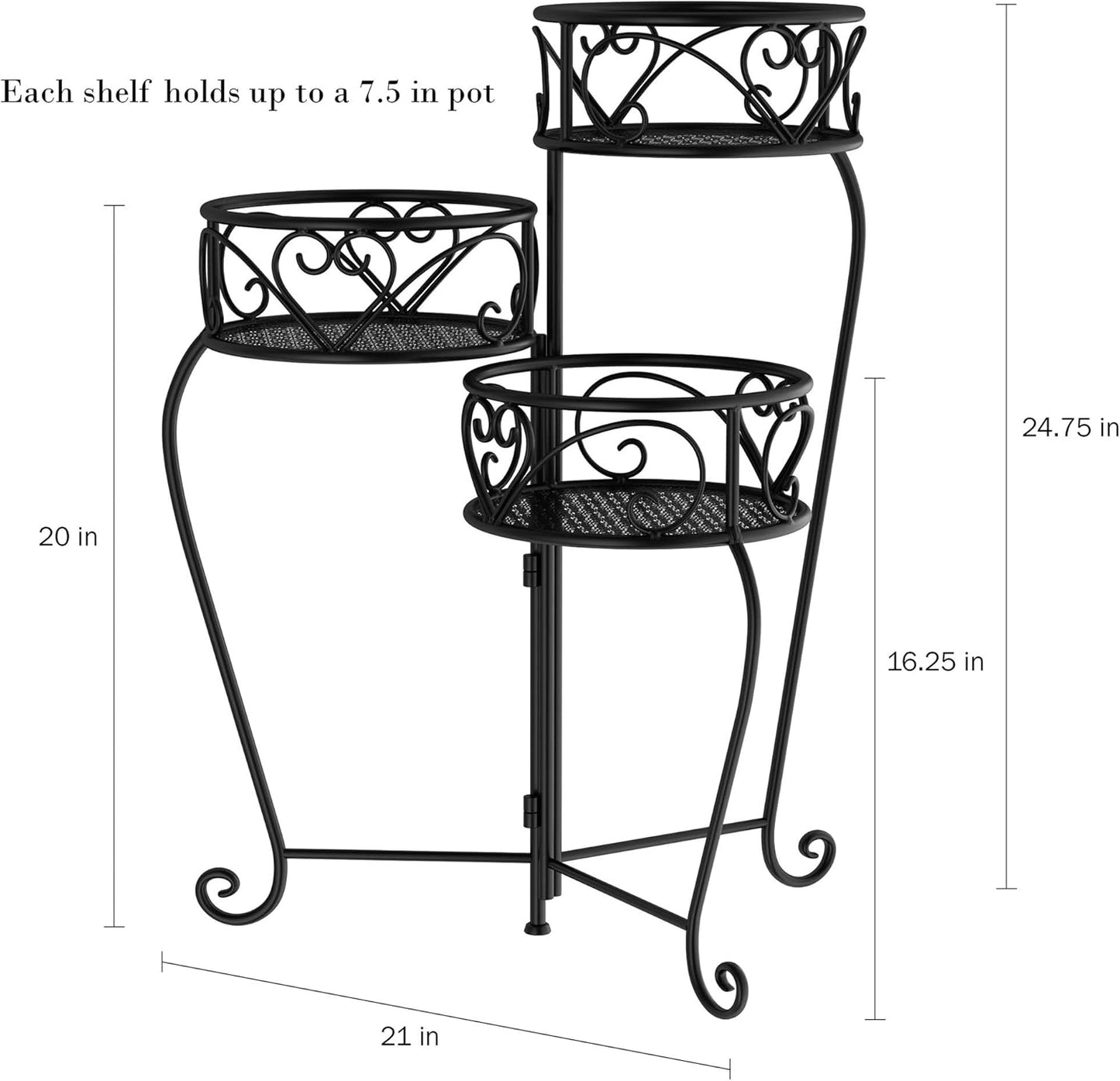 Pure Garden Tricycle Plant Stand 2-Tiered Indoor or Outdoor Decorative