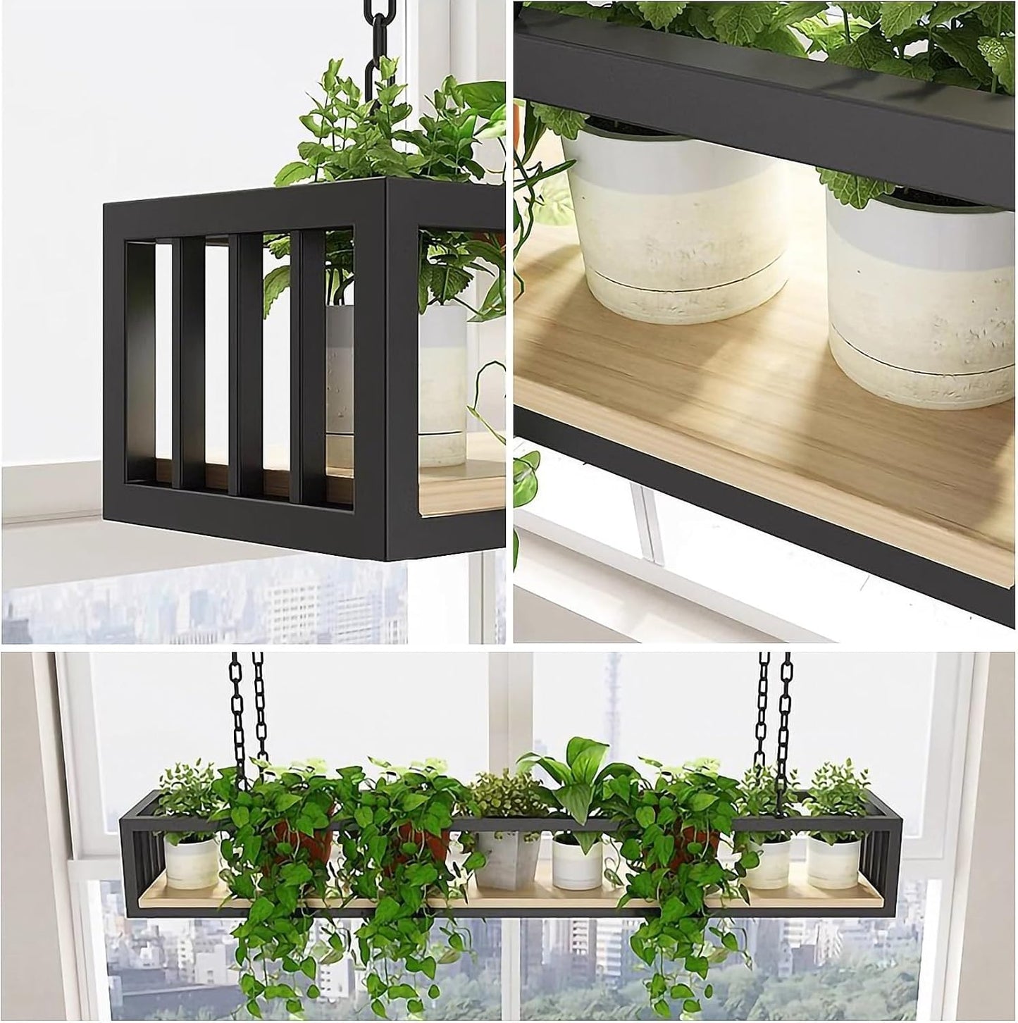 Adjustable Heavy Duty Ceiling Shelf for Plants & Pots – Floating Rack Stand for Home, Cafe, Flower Shop – 140cm Pot Holder for Indoor & Outdoor Use