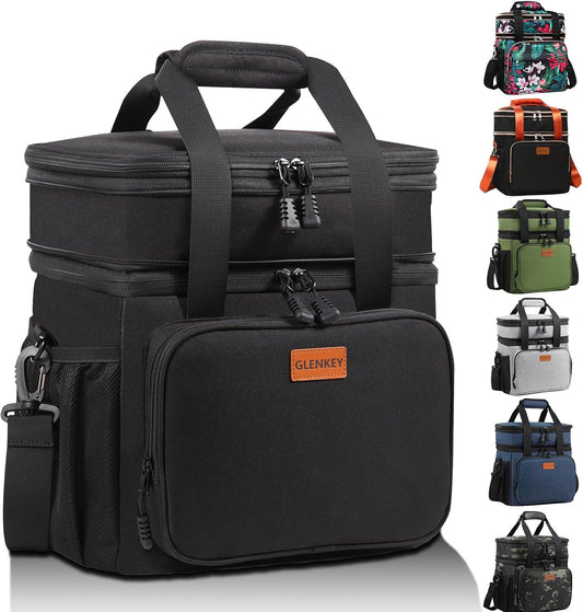 Expandable Insulated Large Lunch Box, Double Deck Heavy Duty Durable L