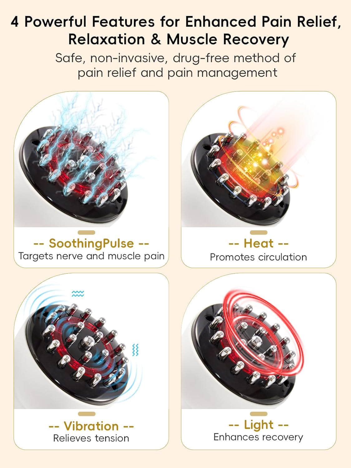 Sciatica Pain Relief Devices – Deep Tissue Massager with Multi-Mode Te