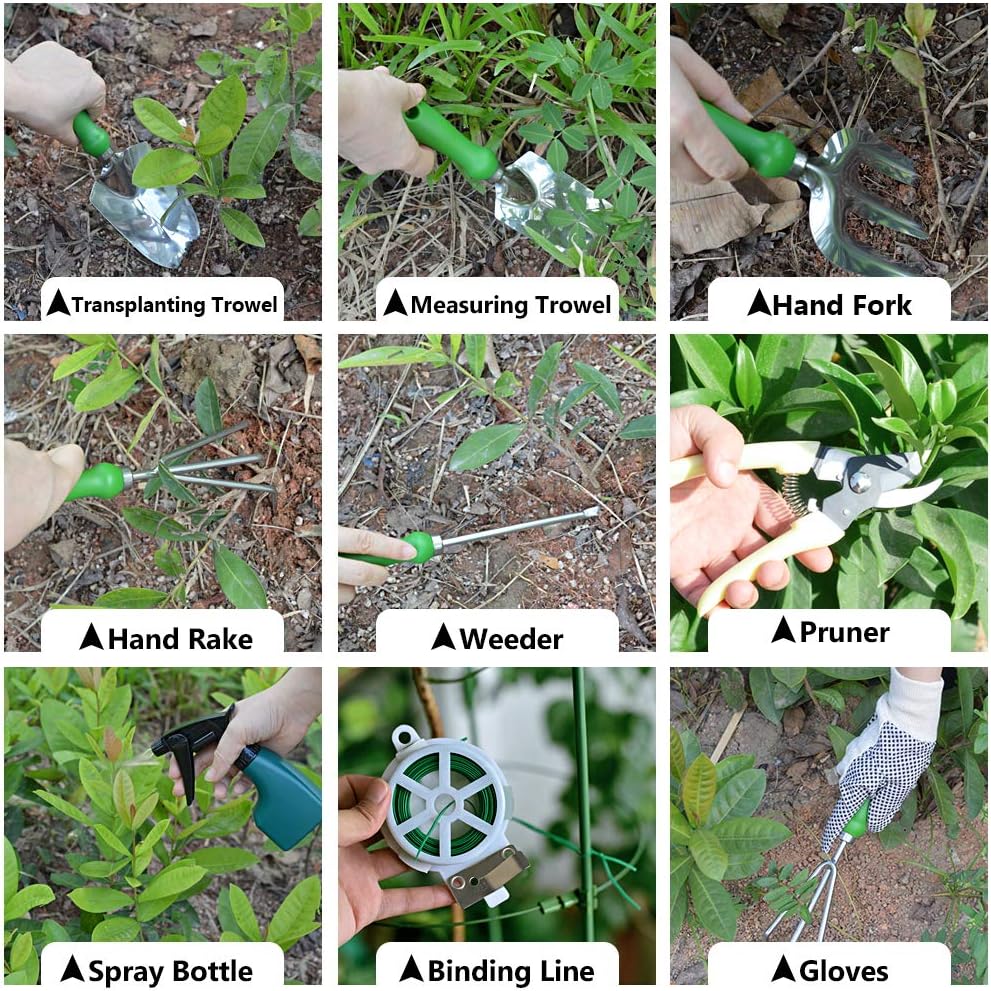 GardenHOME 11-Piece Gardening Tool Set – Garden Kit with Tote Bag, Apr