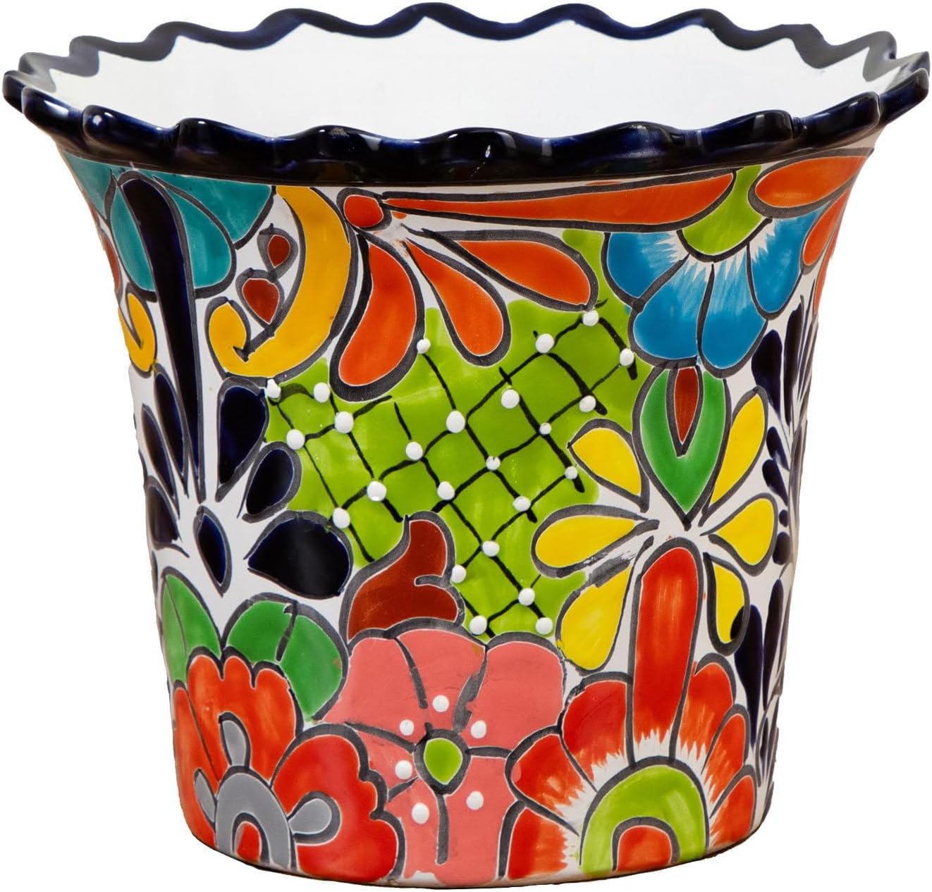 Nearly Natural 10-in x 12-in Handcrafted Mexican Talavera Ceramic Plan