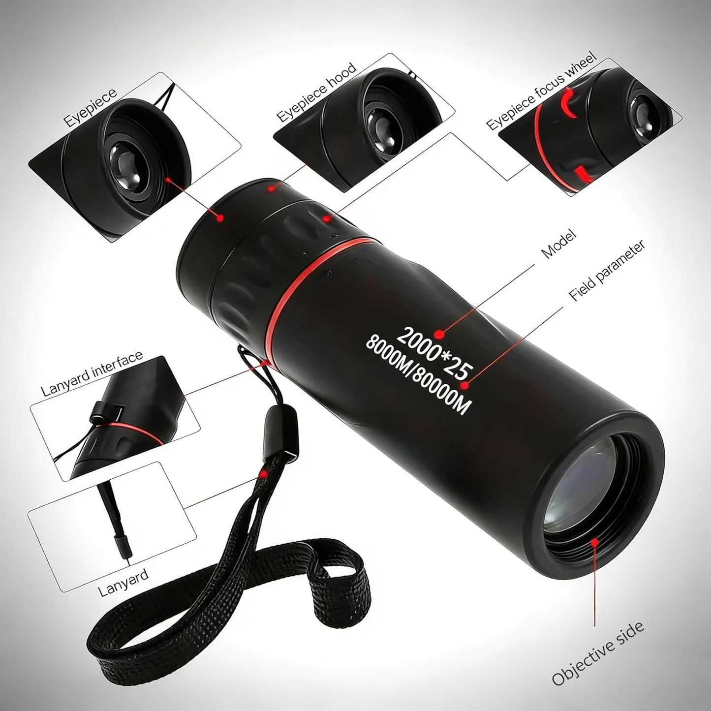 Mini Monocular Telescope, 25X High Definition HD with Multilayer Coating, Waterproof & Compact Design for Adults & Kids, for Hiking, Bird Watching, Concert, Travel and Outdoor Observation