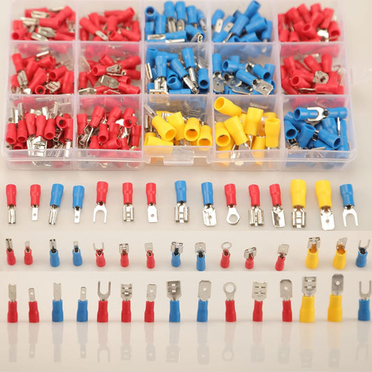 280PCS Crimp Connectors, 2.8mm 4.8mm 6.3mm Male and Female Spade Conne