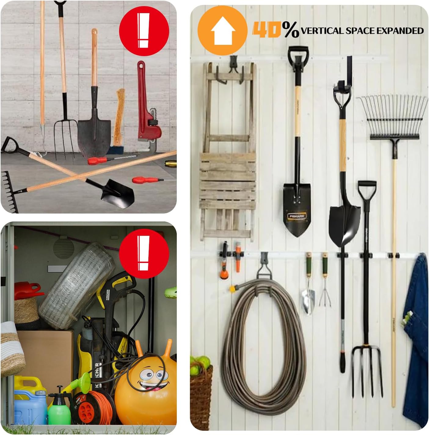 9 Pcs ABS Storage Shed Tool Hooks, Heavy Duty Shed Accessories & Hooks - Compatible with Suncast & Craftsman Sheds, Black J/U/V Shape for Organizing Ladders, Hoses & Garden Tools in Outdoor Sheds.