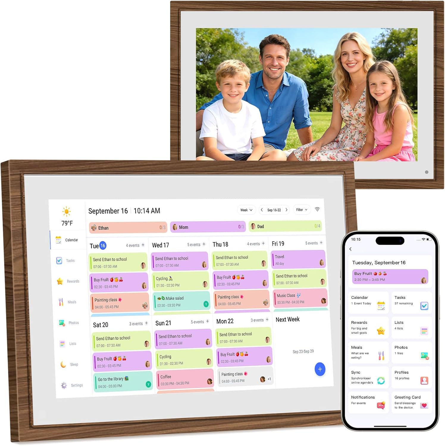 10.1 Inch Digital Calendar Chore Chart with Touchscreen - Full HD Inte