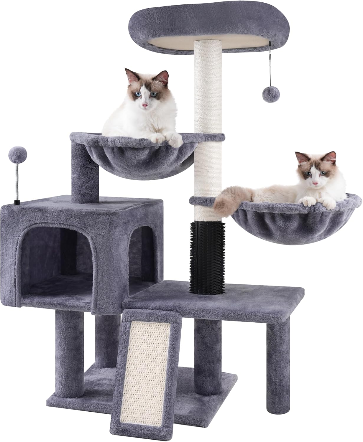 ROYPET Cat Tree with Cat Condo and Two Hammocks, Cat Tower with Scratc