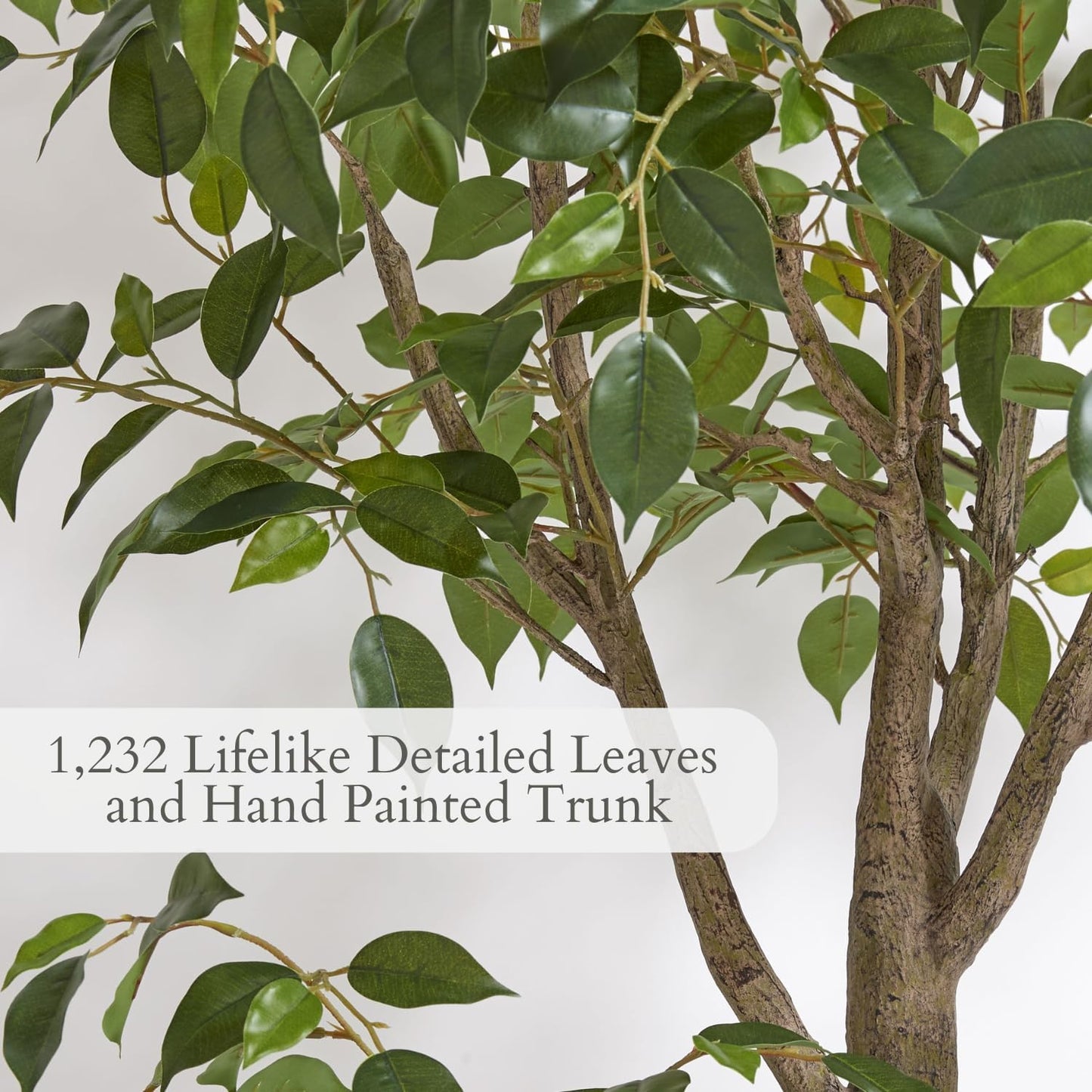 CG Hunter Faux Ficus Tree, Premium Artificial Indoor Plant Stands 6.5’