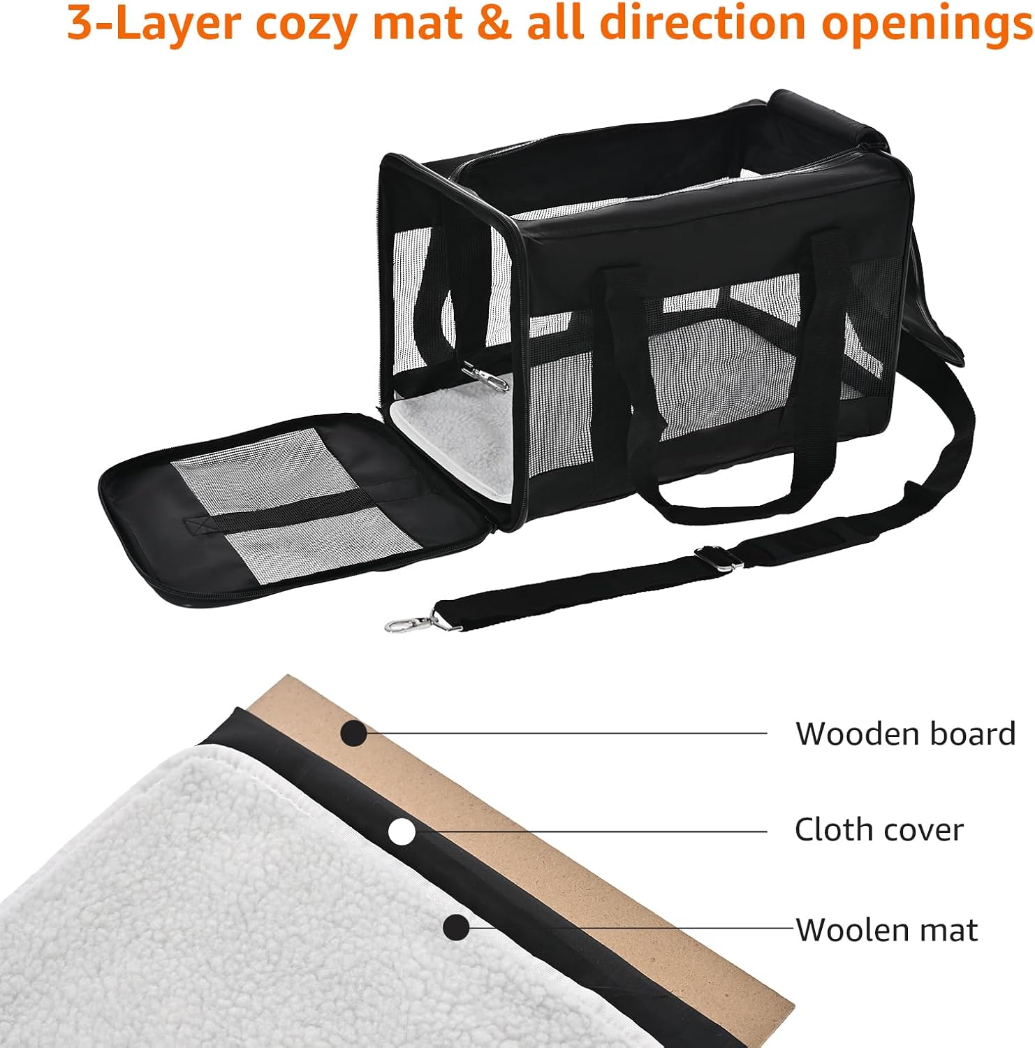 Amazon Basics Airline Approved Soft-Sided Mesh Pet Travel Carrier with