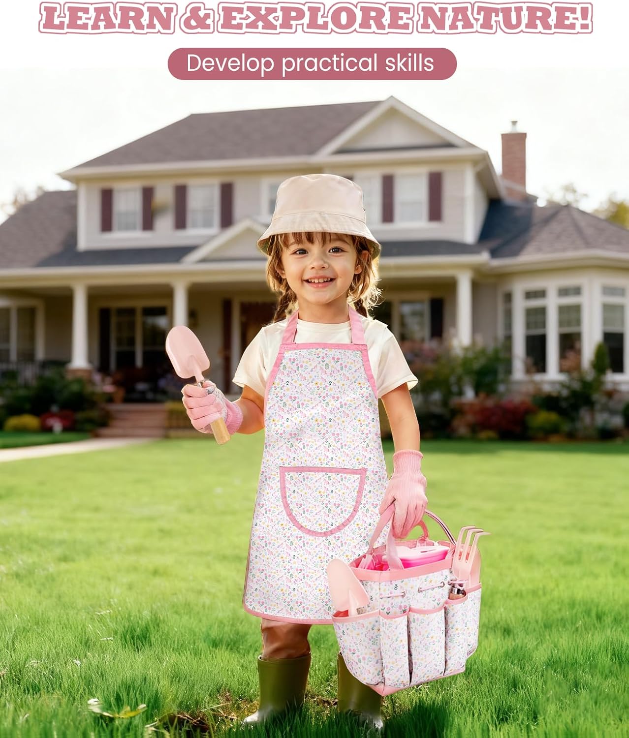 Kids Gardening Set, Gardening Tools Kit for Kids and Toddler, Includes