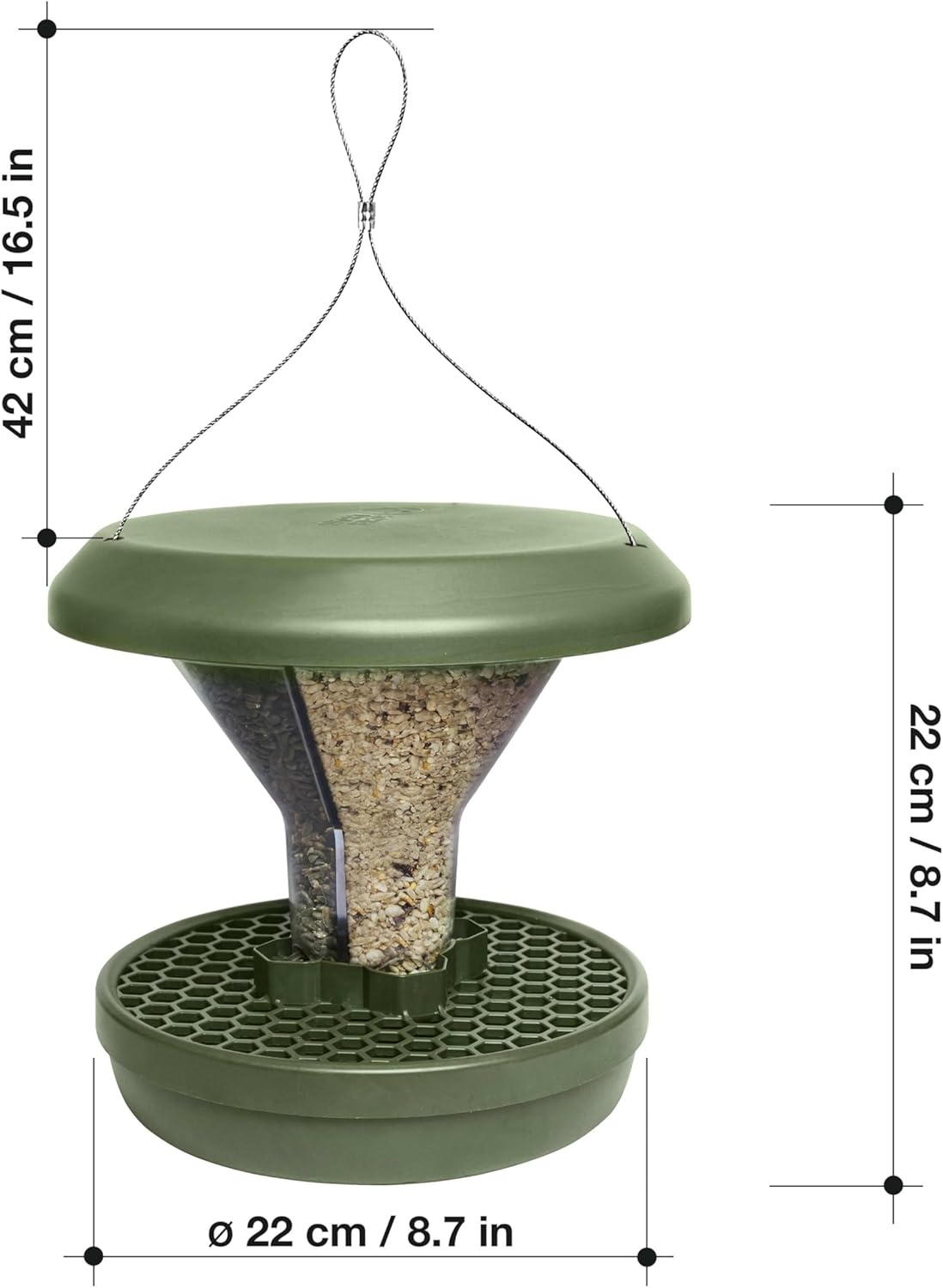 SWISSINNO Bird Feeders - No Mess Hanging Bird Feeder for Outdoors - Sm