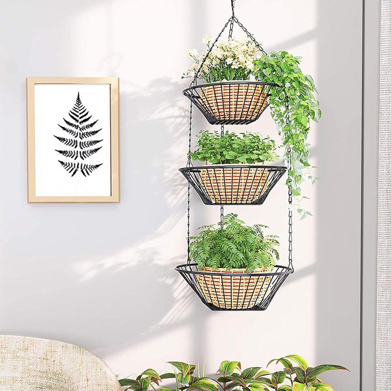 3-Tier Iron Storage Basket - Kitchen and Pantry Organizer for Fruits, 
