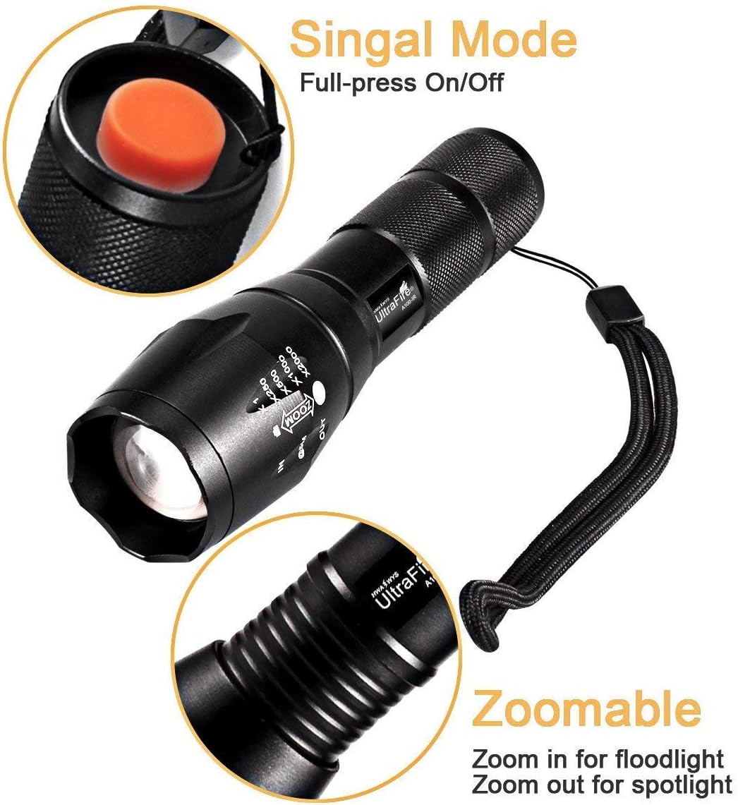ULTRAFIRE IR Illuminator Flashlight, 850nm Focus Adjustable IR Led Flashlight Infrared Light Torch for Night Vision, Coyote Fox Predator Hunting