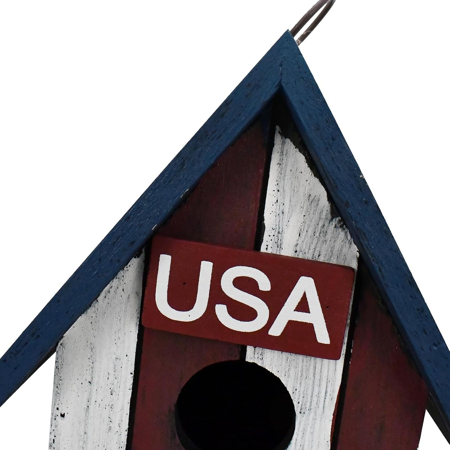 Morning View Patriotic Bird Houses for Outside Wooden Hanging Birdhouse Decorative American Spring for July 4th Memorial Day Yard Garden Patio Outdoor Small Birds Bluebird (USA)