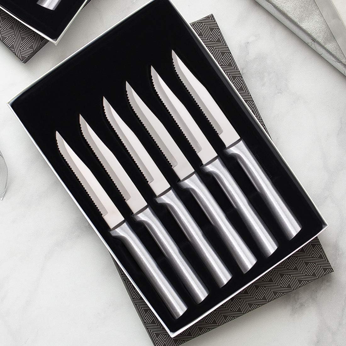 Rada Cutlery Six Serrated Steak Knives Gift Set (S6S), 6-Piece Knife S