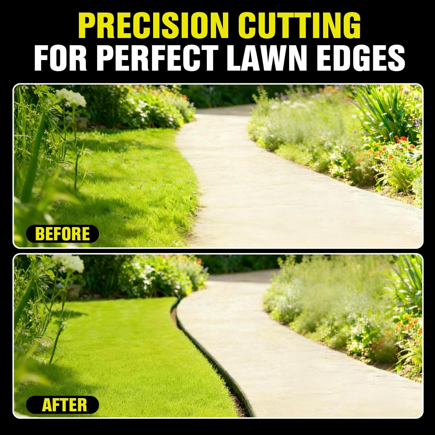 Houselife Half Moon Edger for Landscaping, 42" Manual Grass Edger Tool