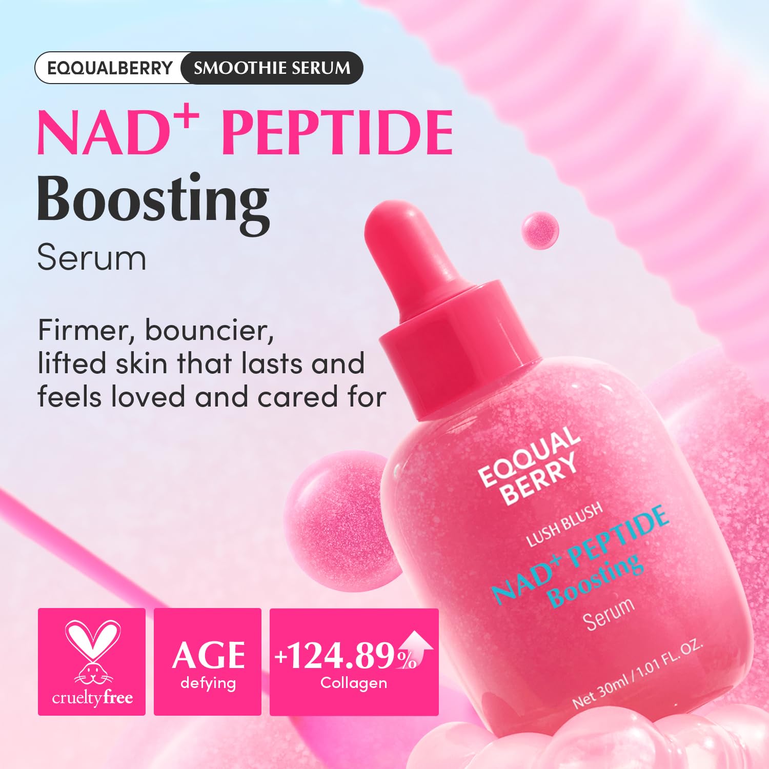 EQQUALBERRY NAD+ Peptide Boosting Smoothie Serum – Anti-Aging Korean S