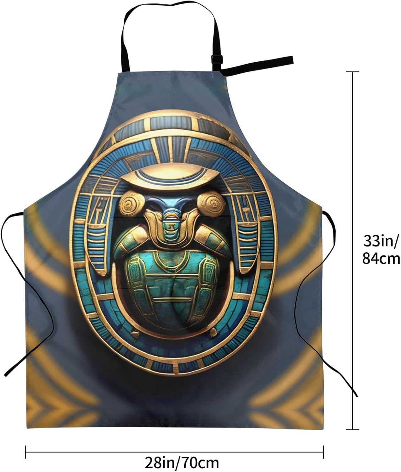 Egyptian Scarab Print Laundry apron 28x33 In Waterproof Kitchen Apron with Pockets for Cooking Baking