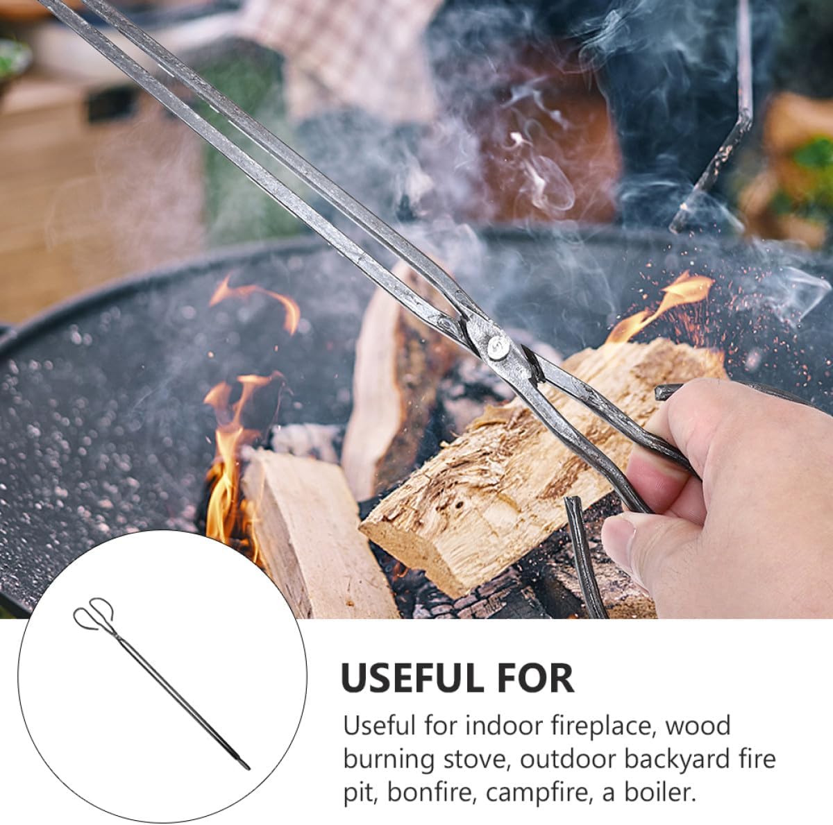 FAVOMOTO 2pcs 50cm Lengthened Iron Charcoal Tongs Household Bbq Clamp 