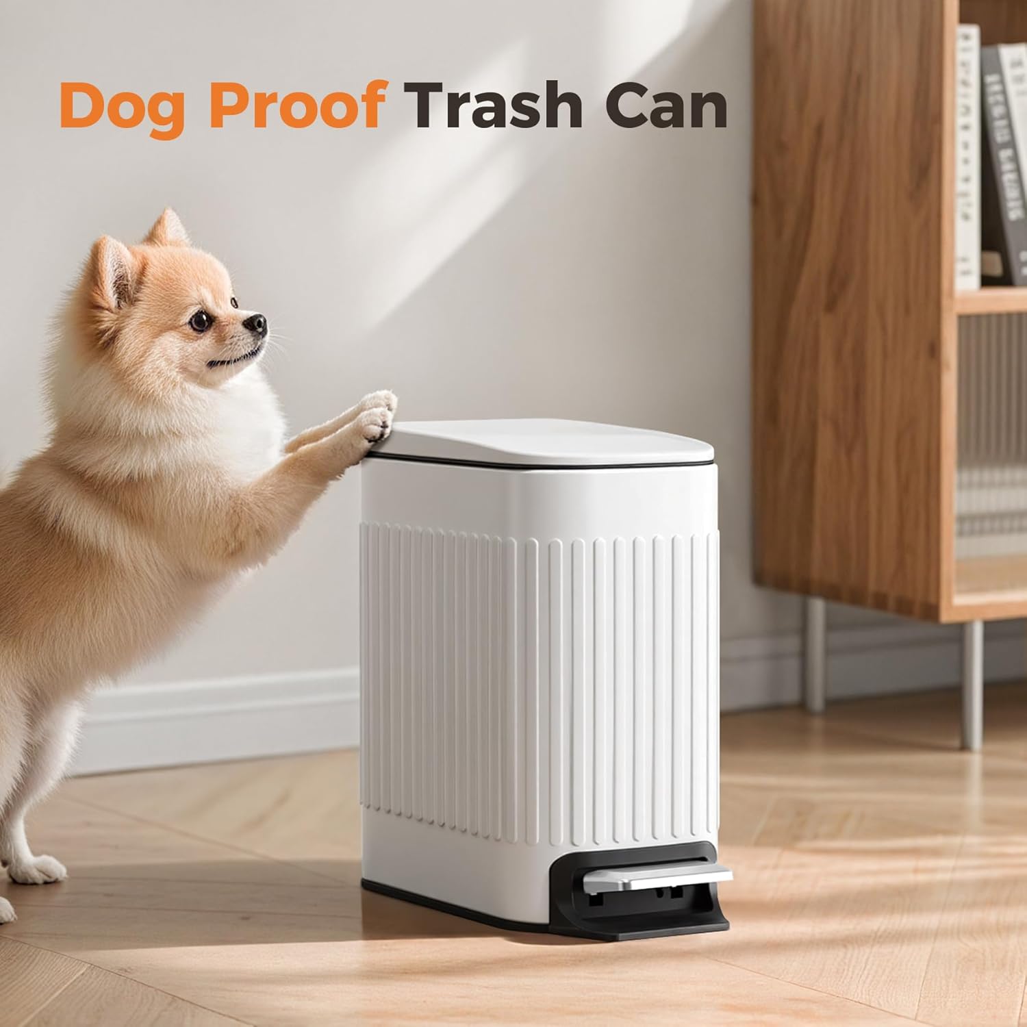 TrashAid Slim Bathroom Trash Can with Lid Soft Close, 6 Liter/1.6 Gall