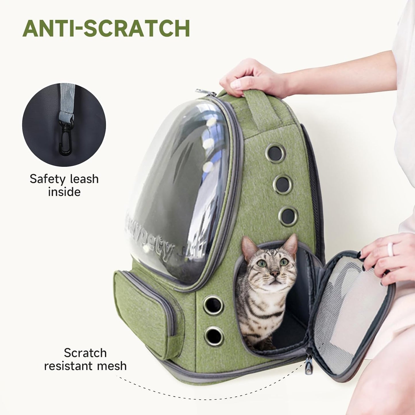 Cat Backpack Carrier, Breathable Cat Carrier Large Space Bubble Pet Ba