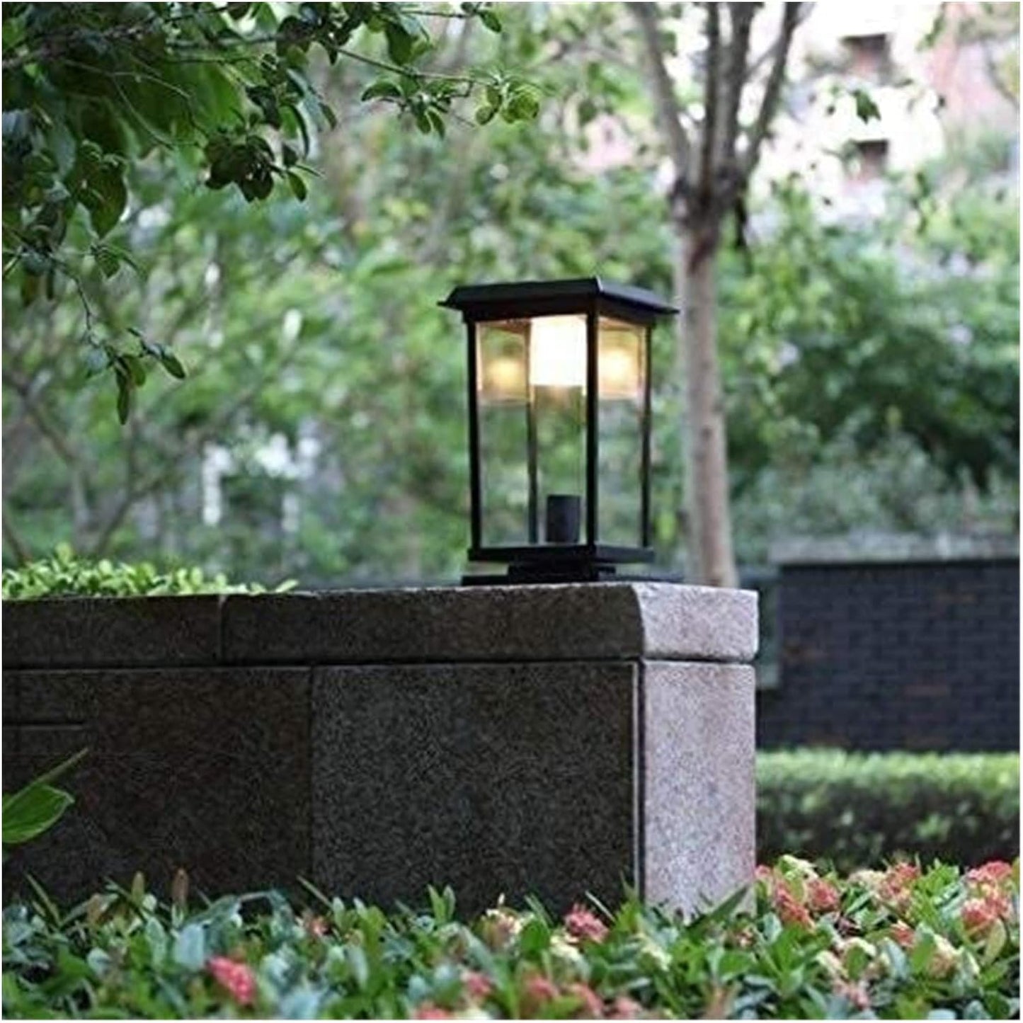 Courtyard Light Outdoor Die-cast Light Solar Post Lamp Garden Light 5W Patio Lights Pole Light Wall Head Wall Light Household Waterproof Column Head Light Street Decor Lamp Comfortable anniversar