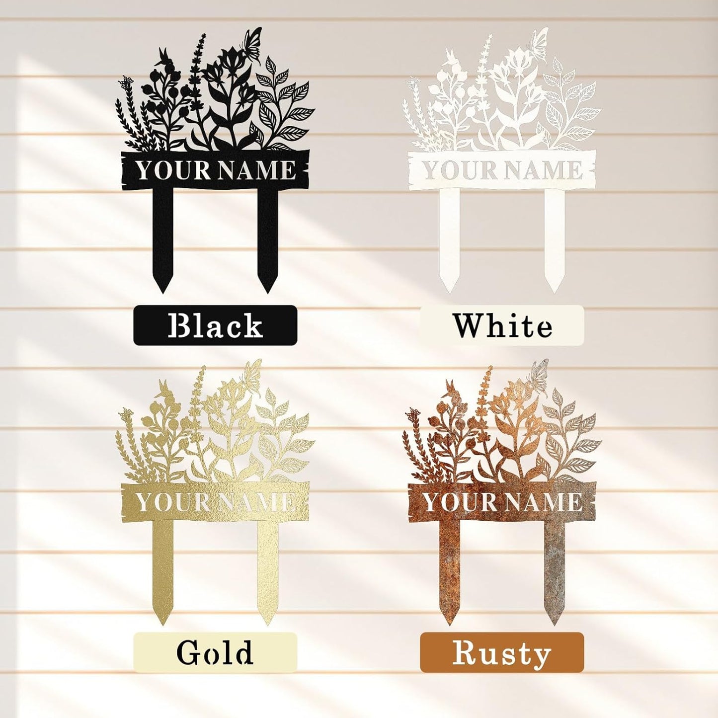 Personalized Garden Signs with Stake, Custom Metal Garden Sign for Out